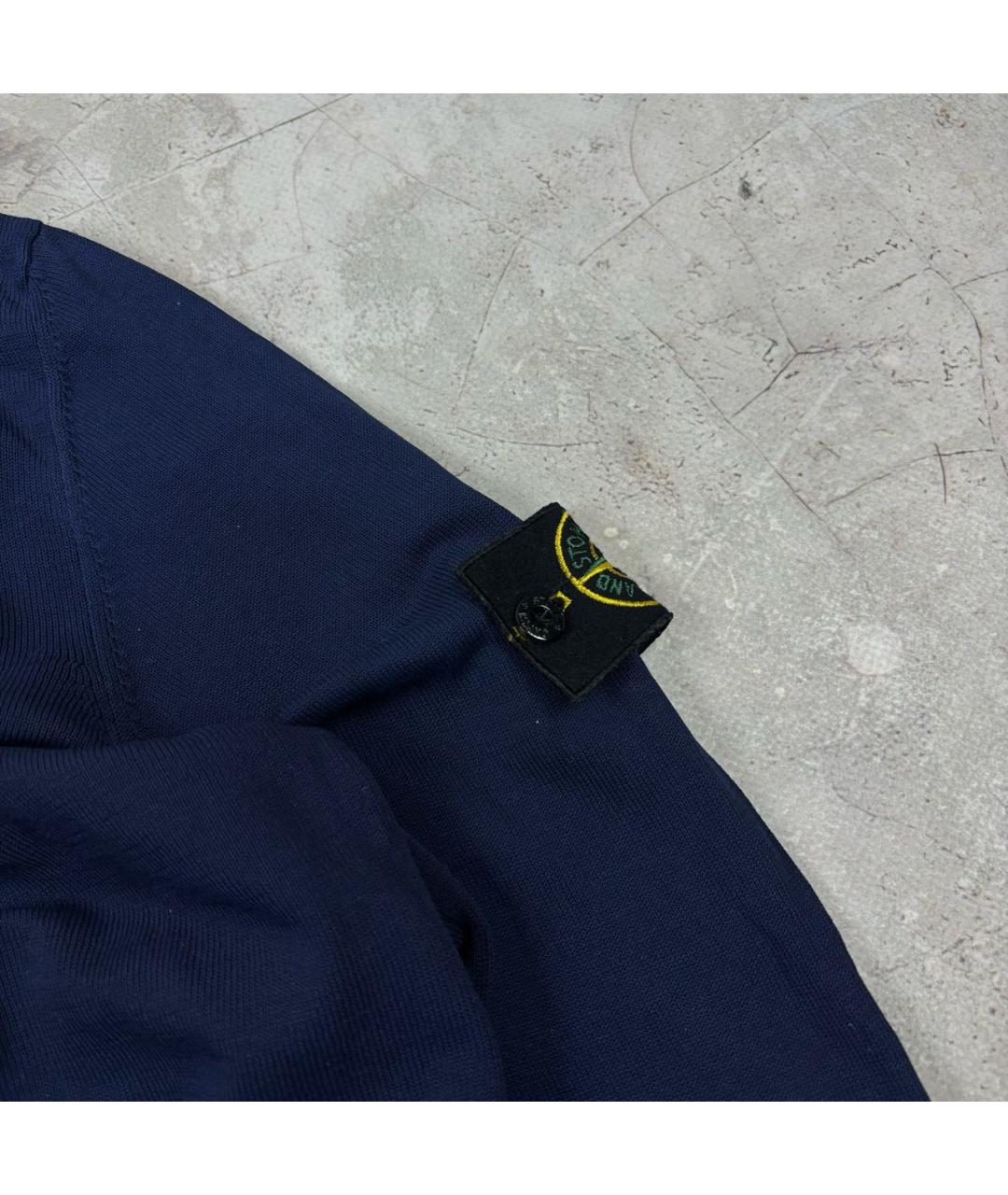 STONE ISLAND Темно-синий хлопковый джемпер / свитер, фото 4