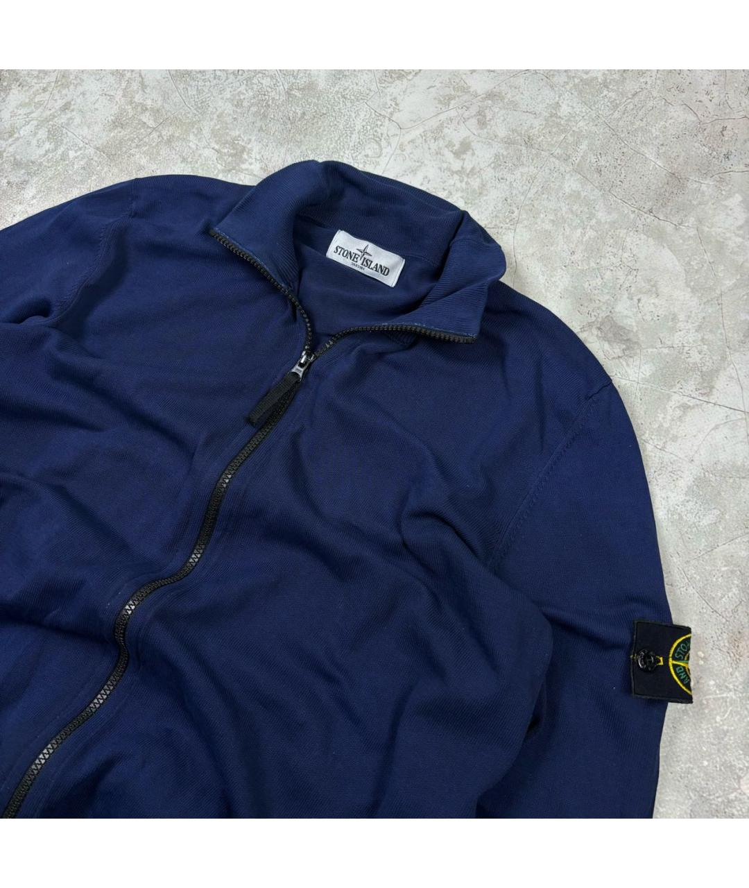 STONE ISLAND Темно-синий хлопковый джемпер / свитер, фото 2