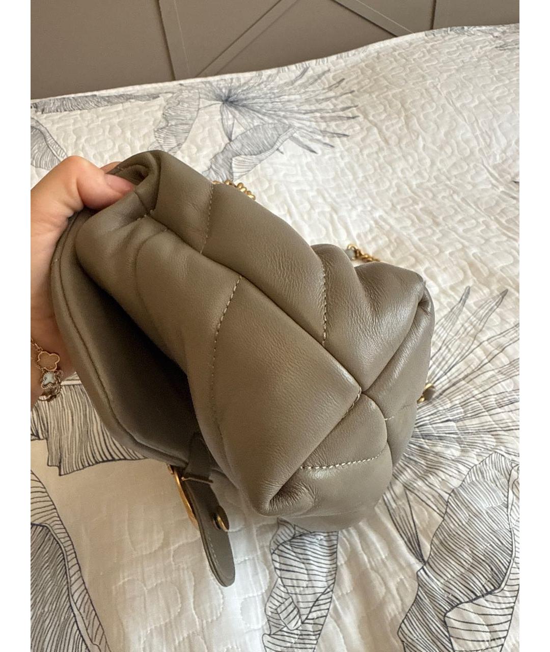 PINKO Хаки кожаная сумка через плечо, фото 5