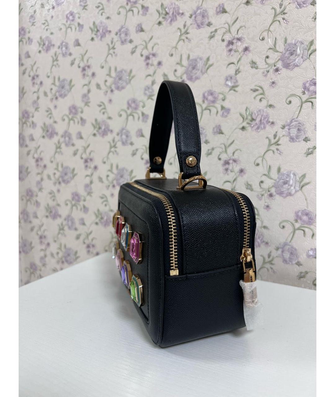 KARL LAGERFELD Черная кожаная сумка с короткими ручками, фото 2