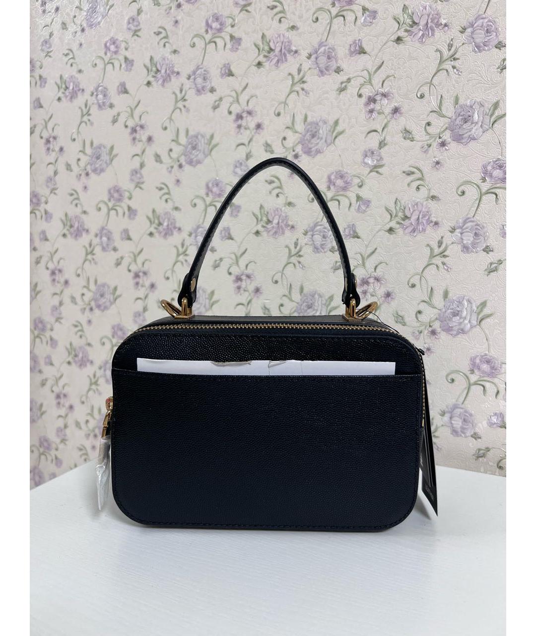 KARL LAGERFELD Черная кожаная сумка с короткими ручками, фото 3