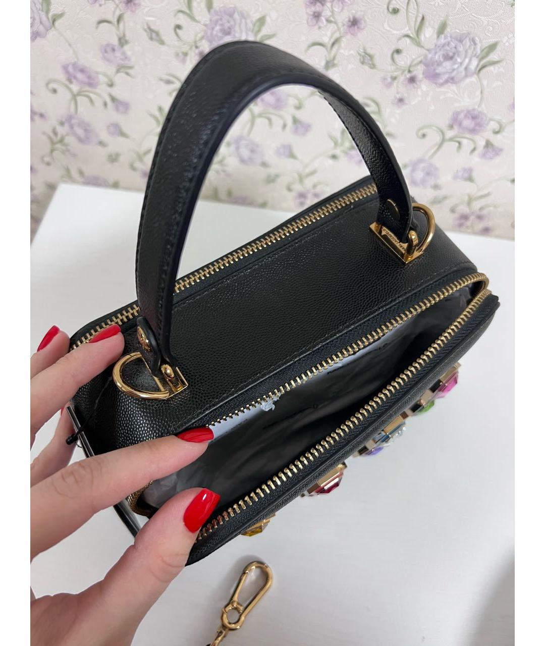 KARL LAGERFELD Черная кожаная сумка с короткими ручками, фото 4