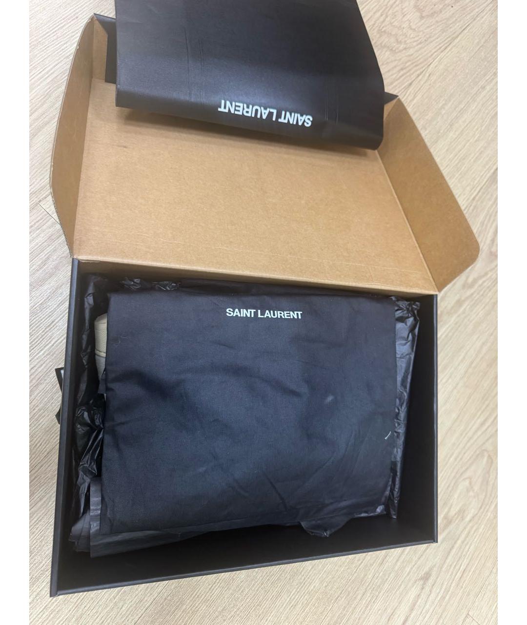 SAINT LAURENT Бежевые кожаные кеды, фото 7