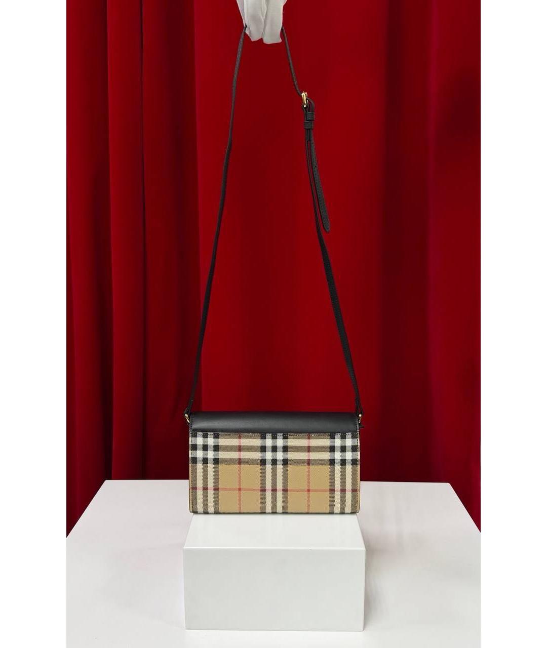 BURBERRY Черная кожаная сумка через плечо, фото 5