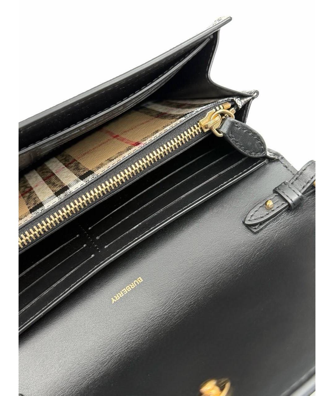 BURBERRY Черная кожаная сумка через плечо, фото 3