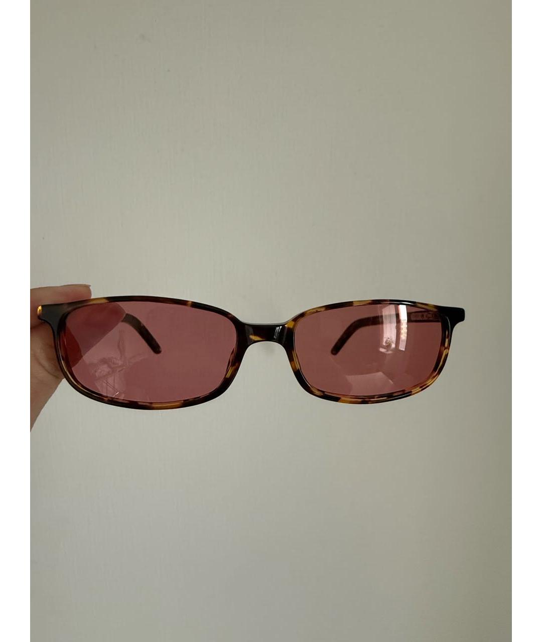 GUCCI Коричневые пластиковые солнцезащитные очки, фото 8