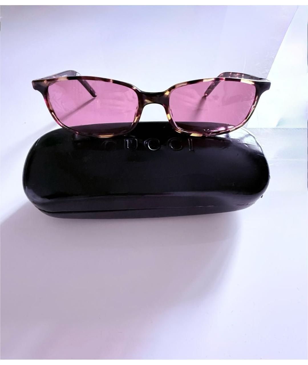 GUCCI Коричневые пластиковые солнцезащитные очки, фото 7