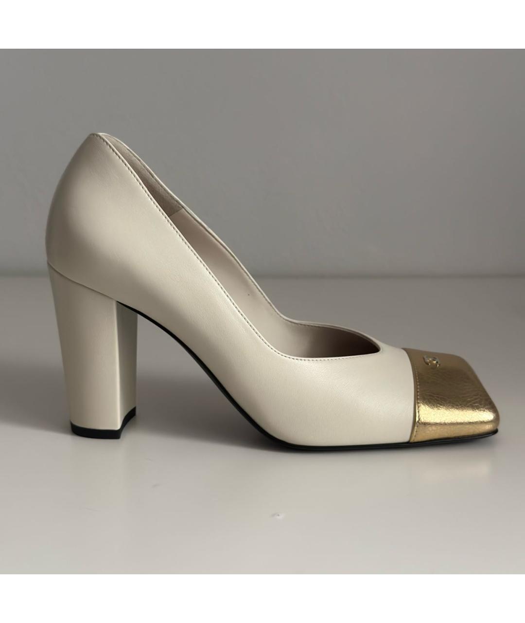 CHANEL Бежевые кожаные туфли, фото 8