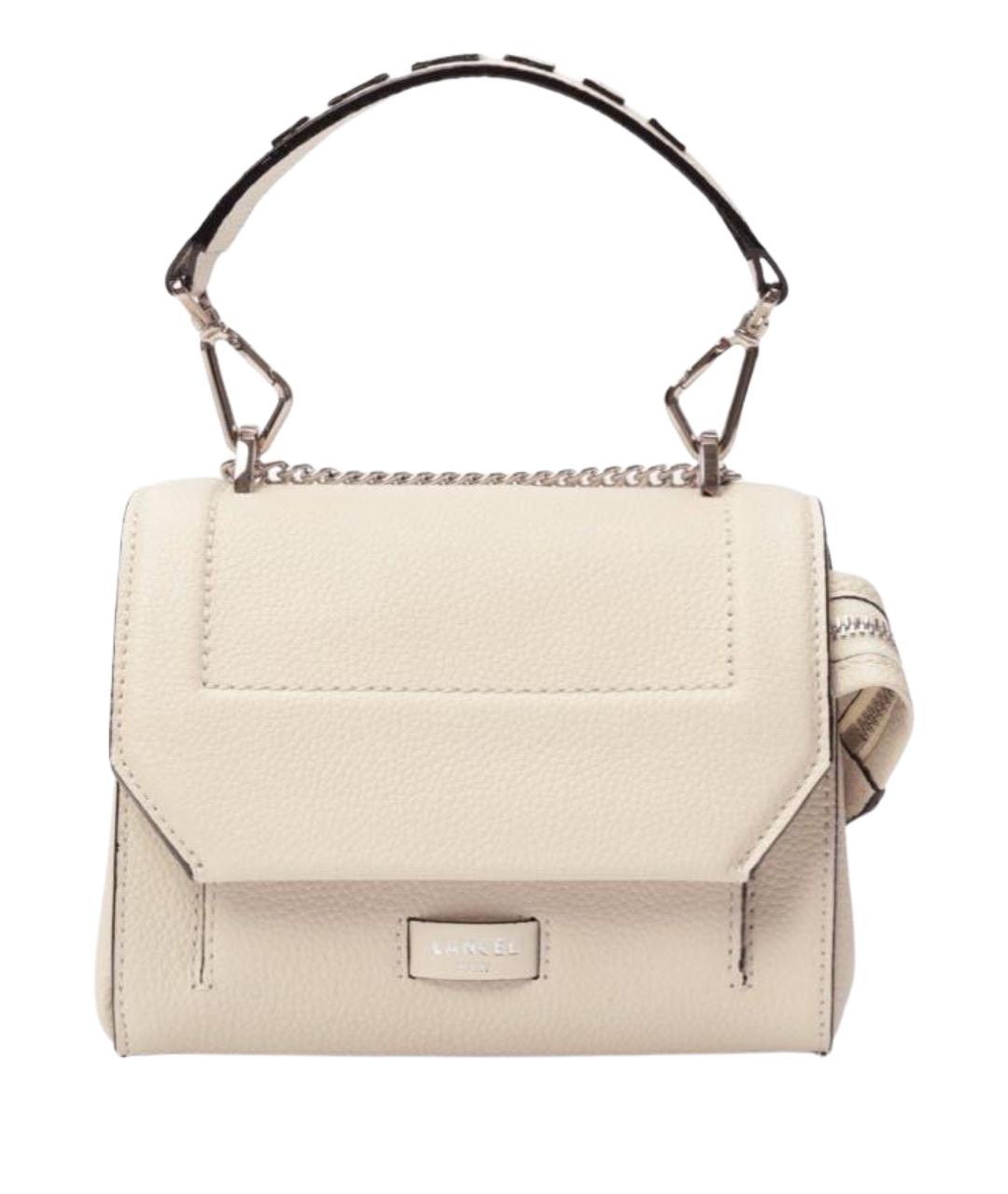 LANCEL Белая кожаная сумка с короткими ручками, фото 1