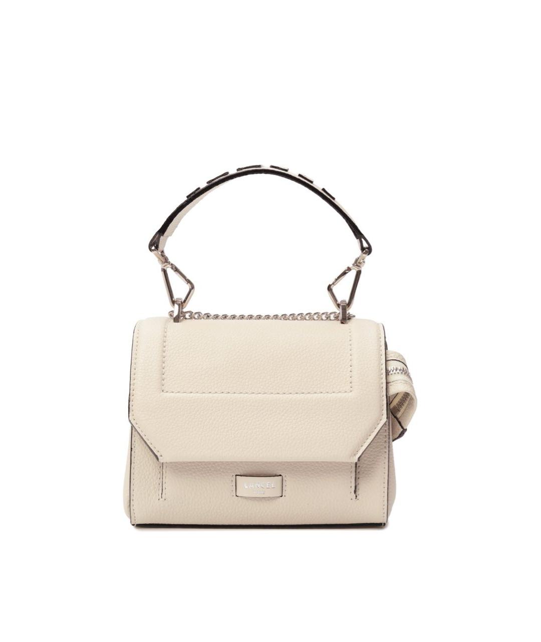 LANCEL Белая кожаная сумка с короткими ручками, фото 7