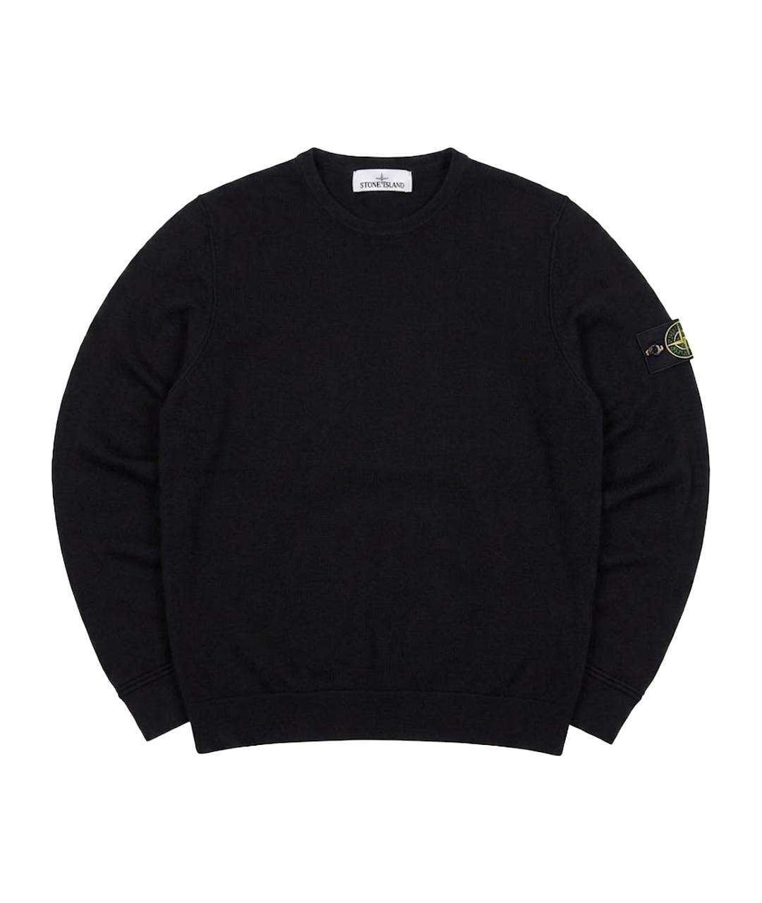 STONE ISLAND Черный хлопковый джемпер / свитер, фото 1