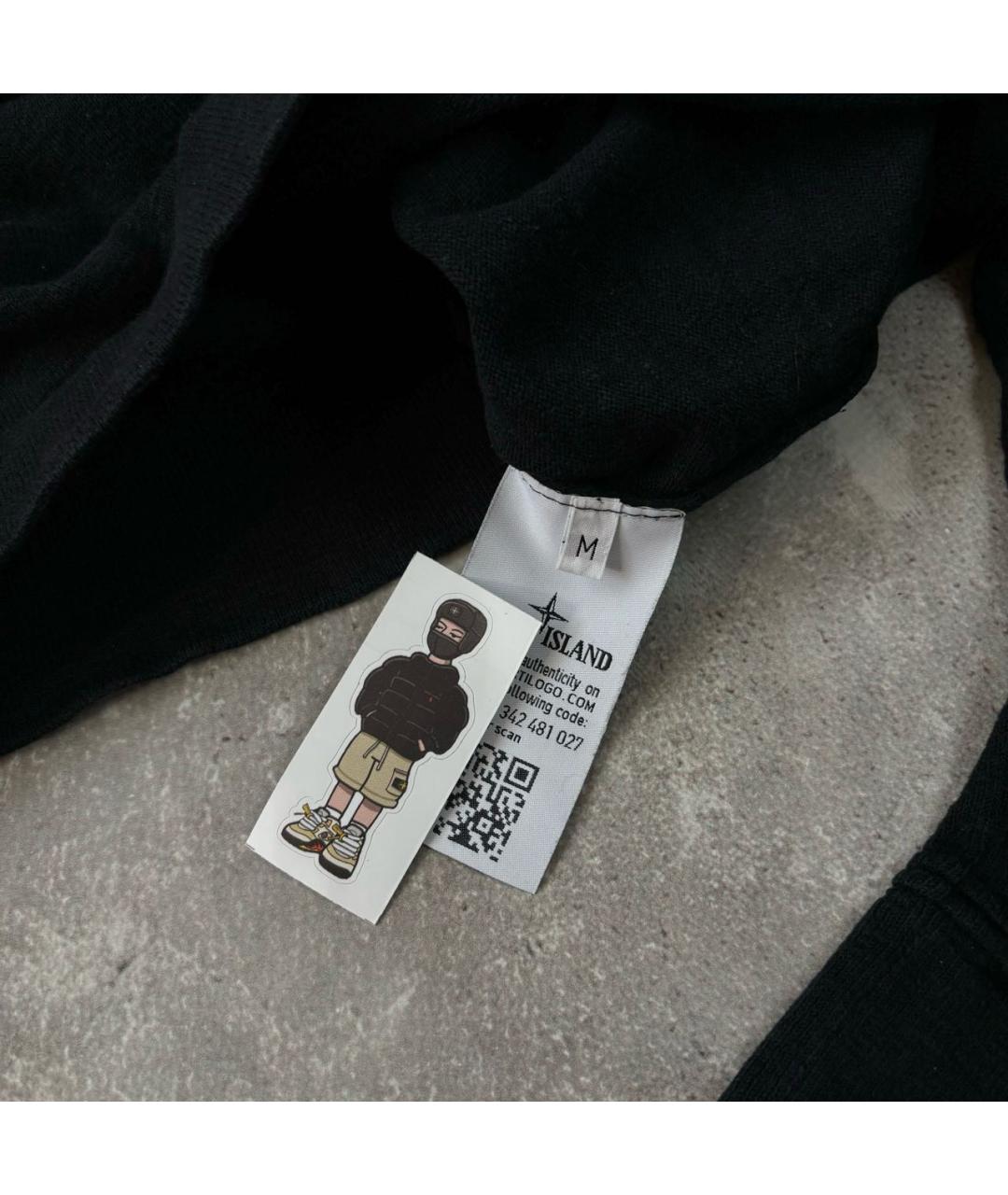STONE ISLAND Черный хлопковый джемпер / свитер, фото 6