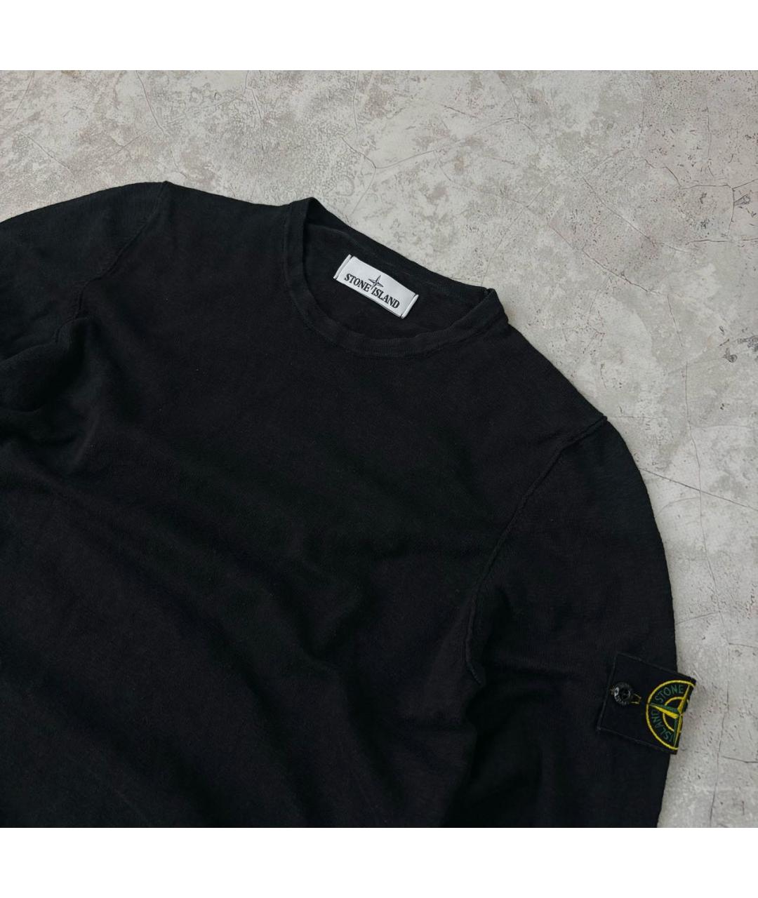 STONE ISLAND Черный хлопковый джемпер / свитер, фото 2