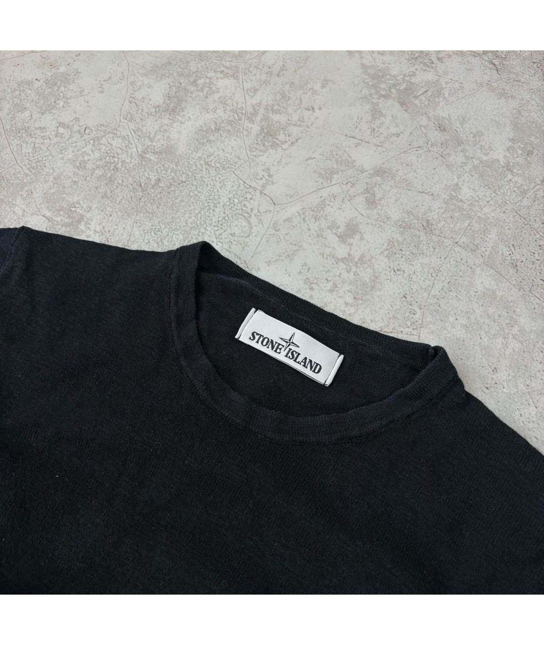 STONE ISLAND Черный хлопковый джемпер / свитер, фото 3