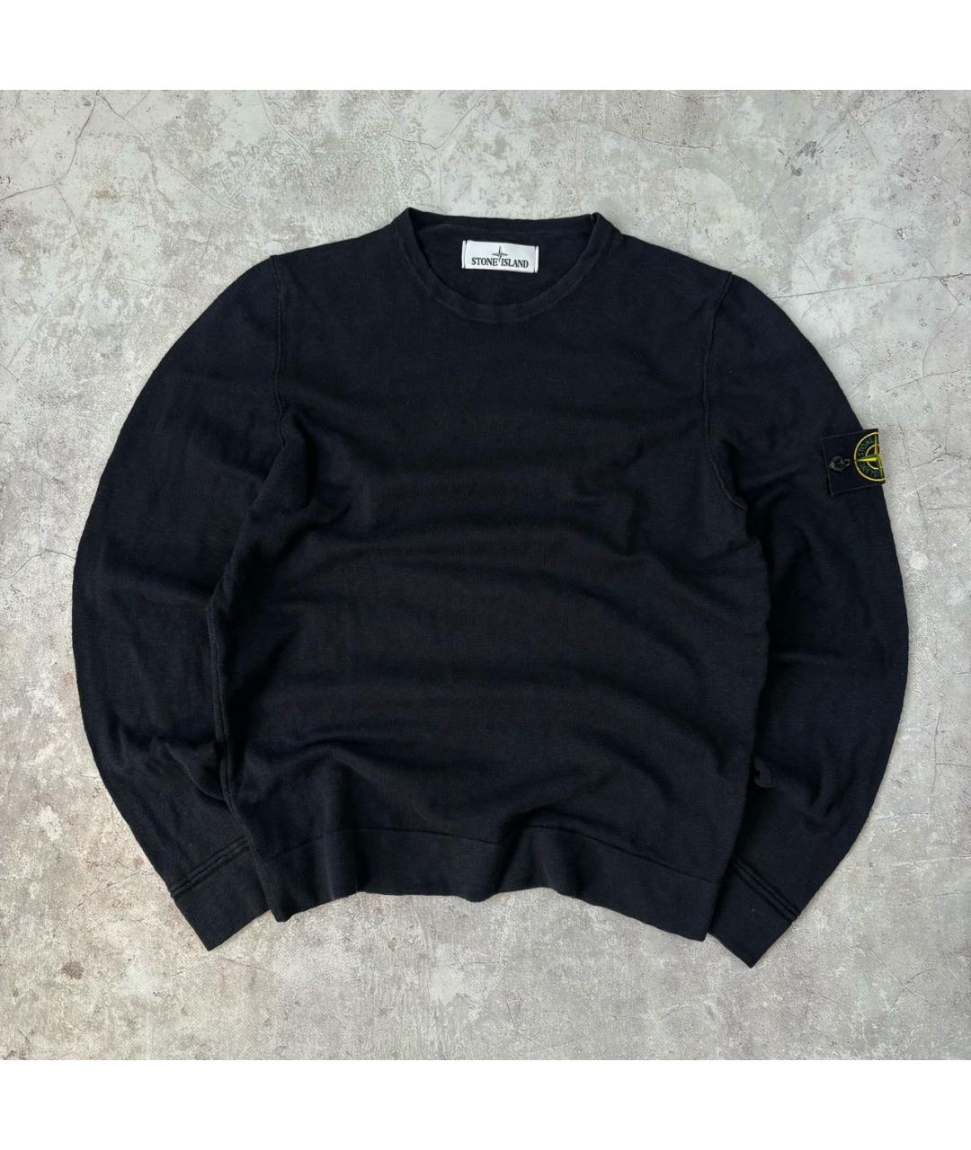 STONE ISLAND Черный хлопковый джемпер / свитер, фото 7