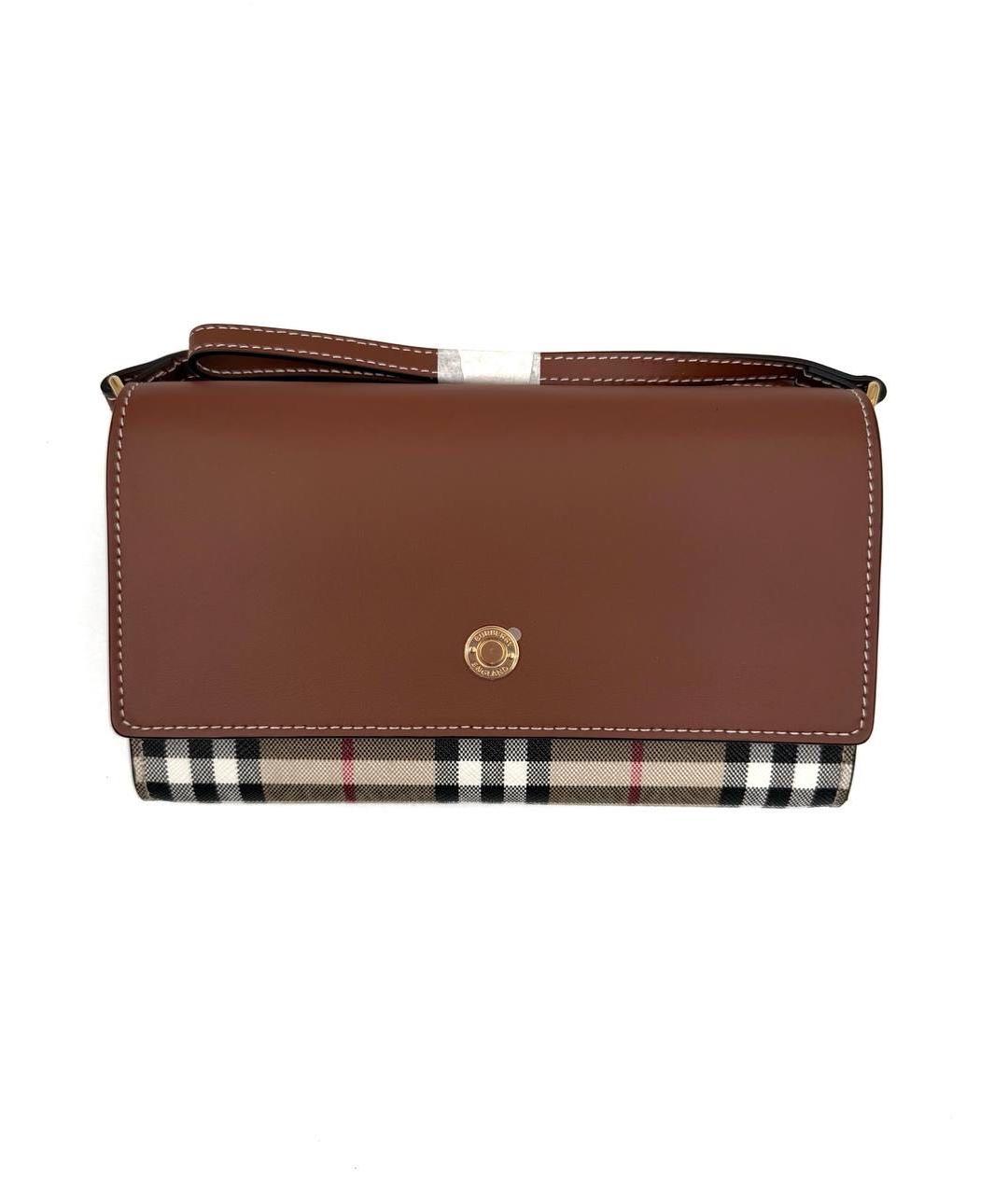 BURBERRY Коричневая кожаная сумка через плечо, фото 6