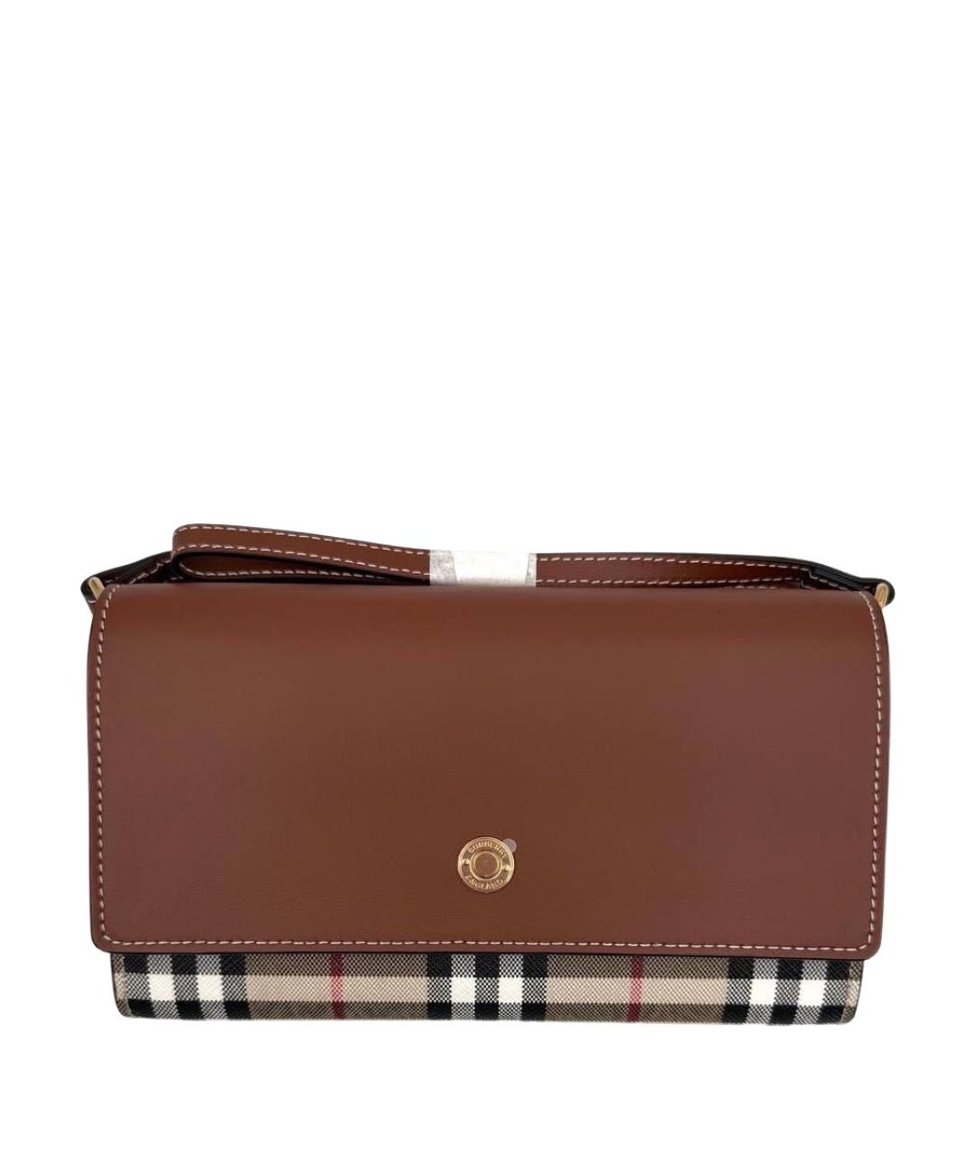 BURBERRY Коричневая кожаная сумка через плечо, фото 1