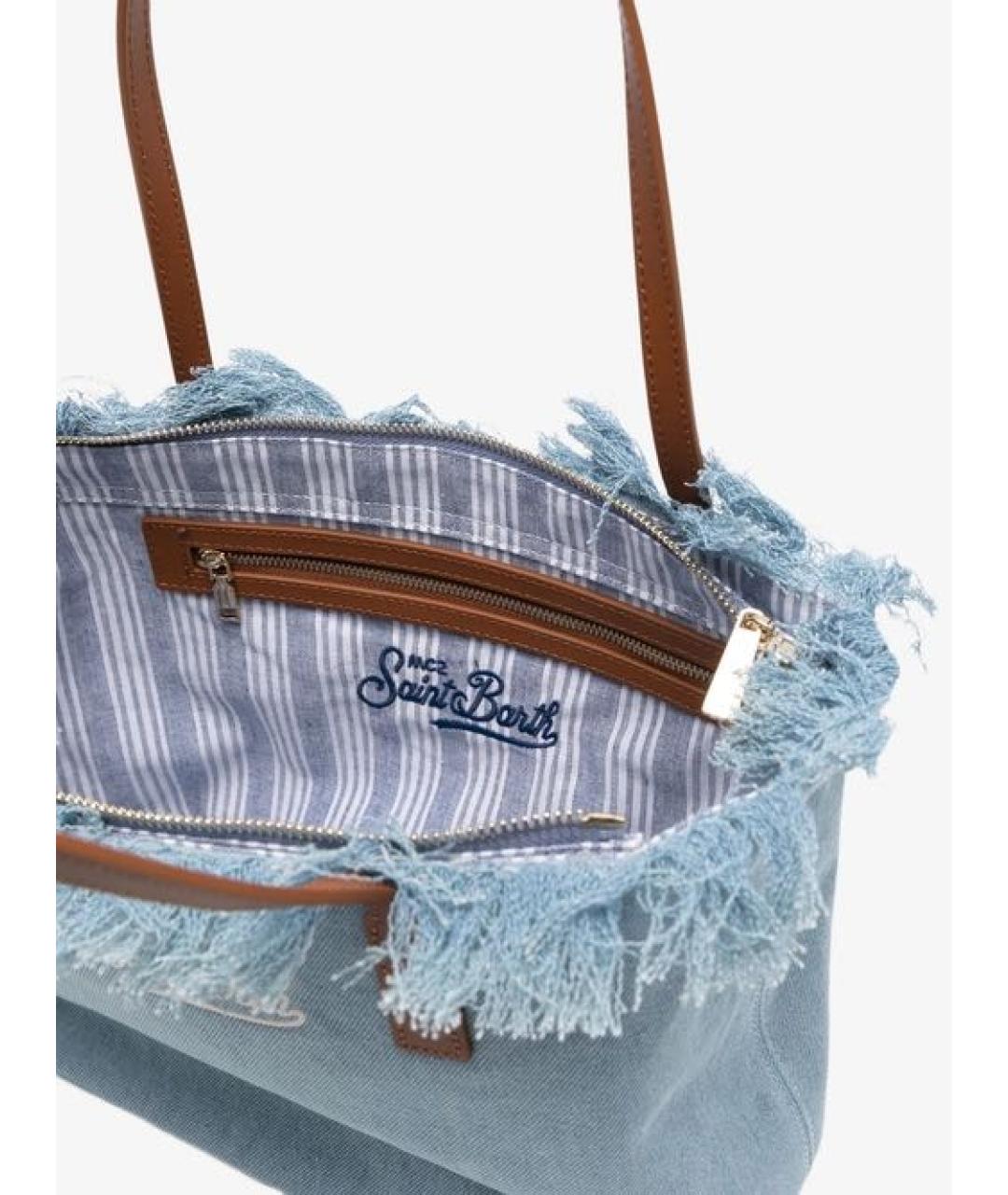 MC2 SAINT BARTH Голубая тканевая пляжная сумка, фото 4