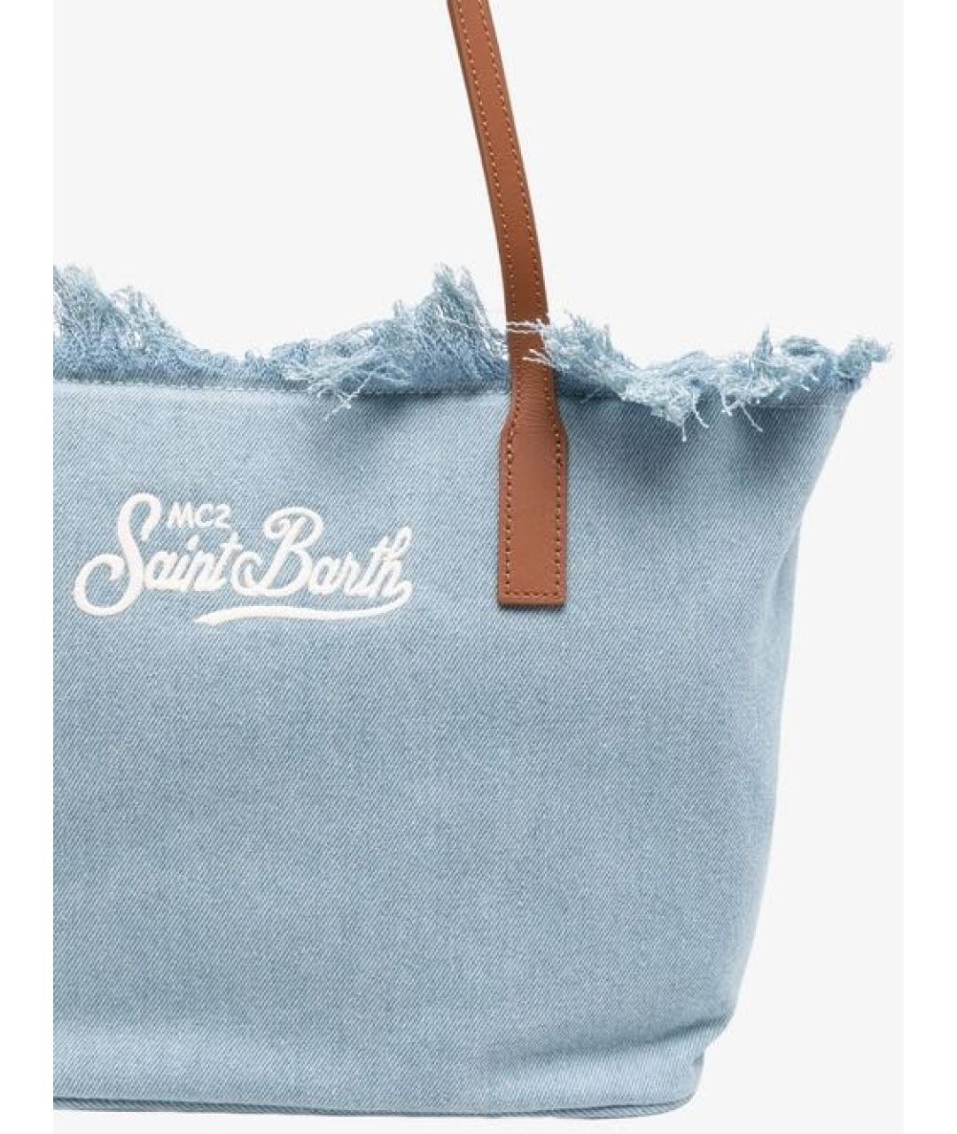MC2 SAINT BARTH Голубая тканевая пляжная сумка, фото 3