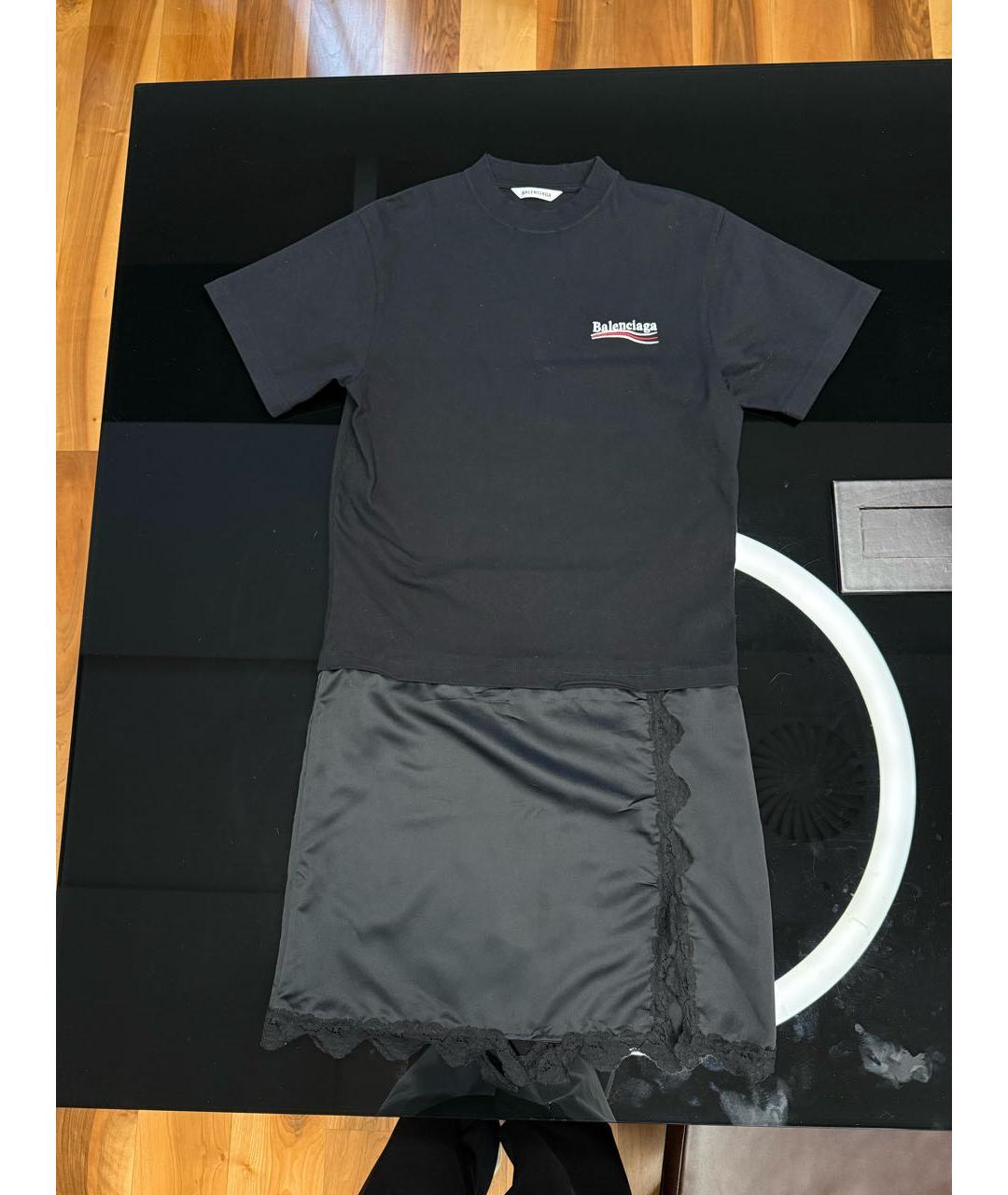 BALENCIAGA Черная хлопковая футболка, фото 7