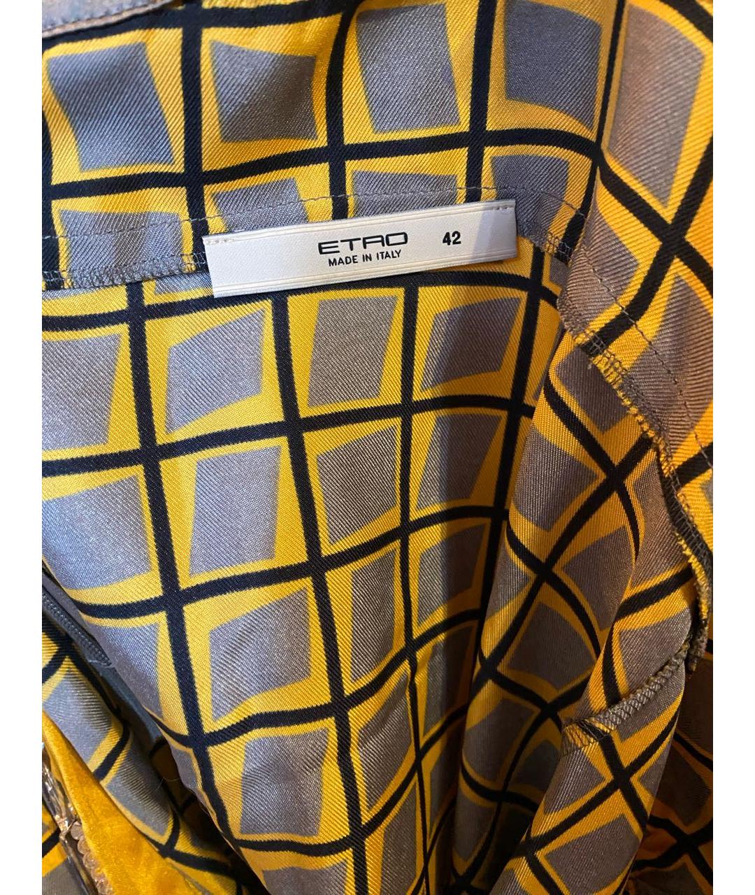 ETRO Горчичная шелковая майка, фото 3