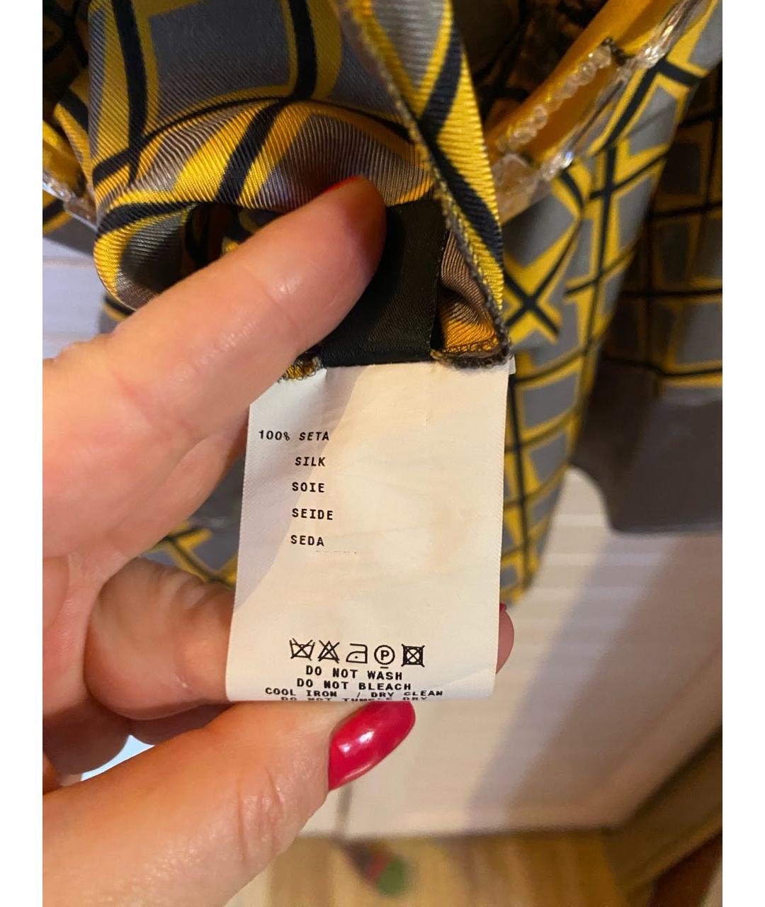 ETRO Горчичная шелковая майка, фото 7