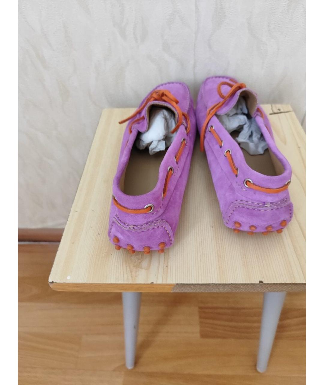 ETRO Розовые замшевые мокасины, фото 4