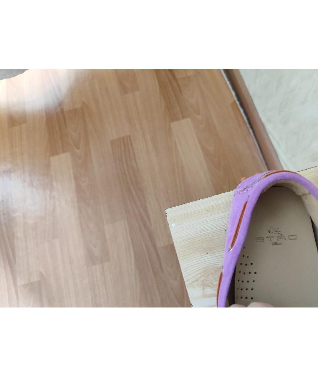 ETRO Розовые замшевые мокасины, фото 5