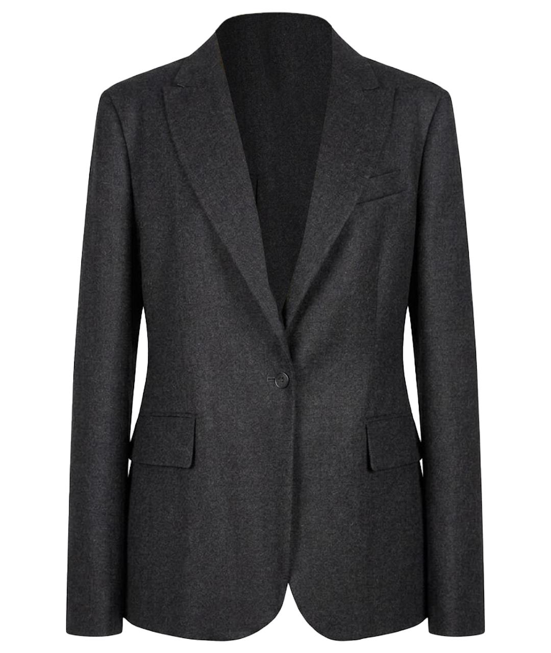 P.A.R.O.S.H. Антрацитовый шерстяной жакет/пиджак, фото 1