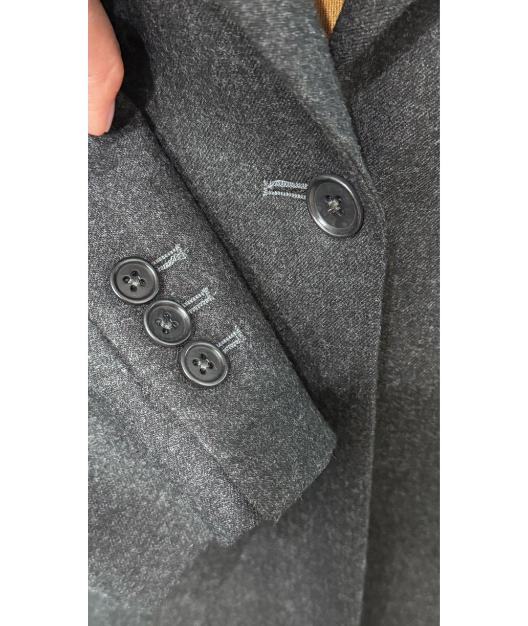P.A.R.O.S.H. Антрацитовый шерстяной жакет/пиджак, фото 4