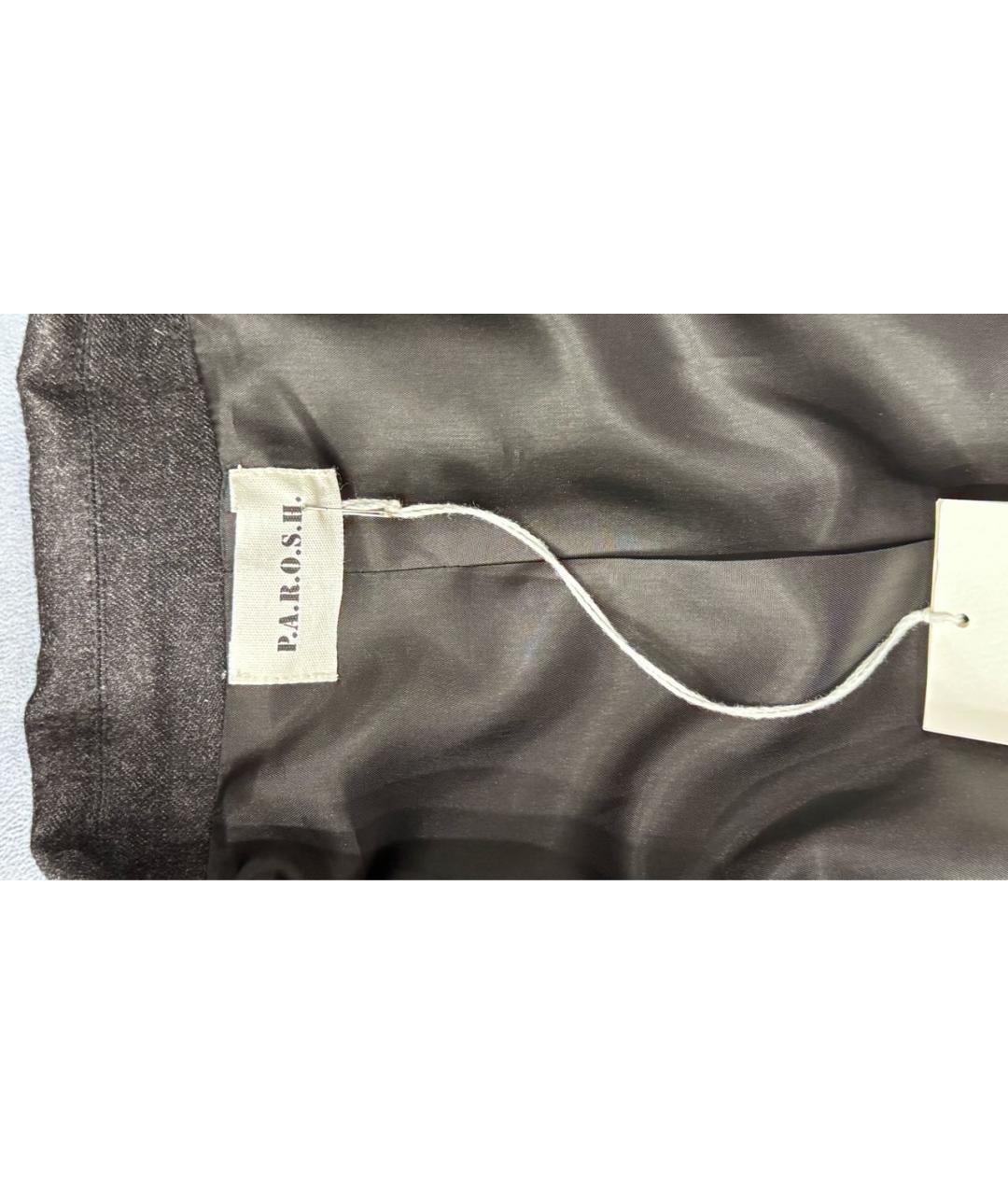 P.A.R.O.S.H. Антрацитовый шерстяной жакет/пиджак, фото 5