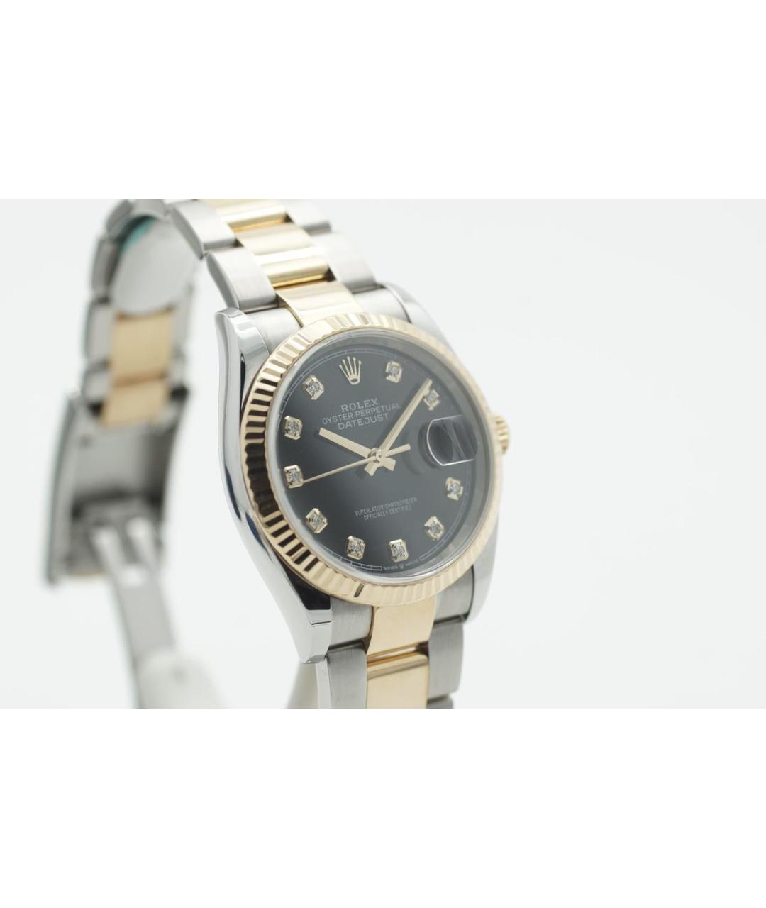 ROLEX Черные часы из желтого золота, фото 3