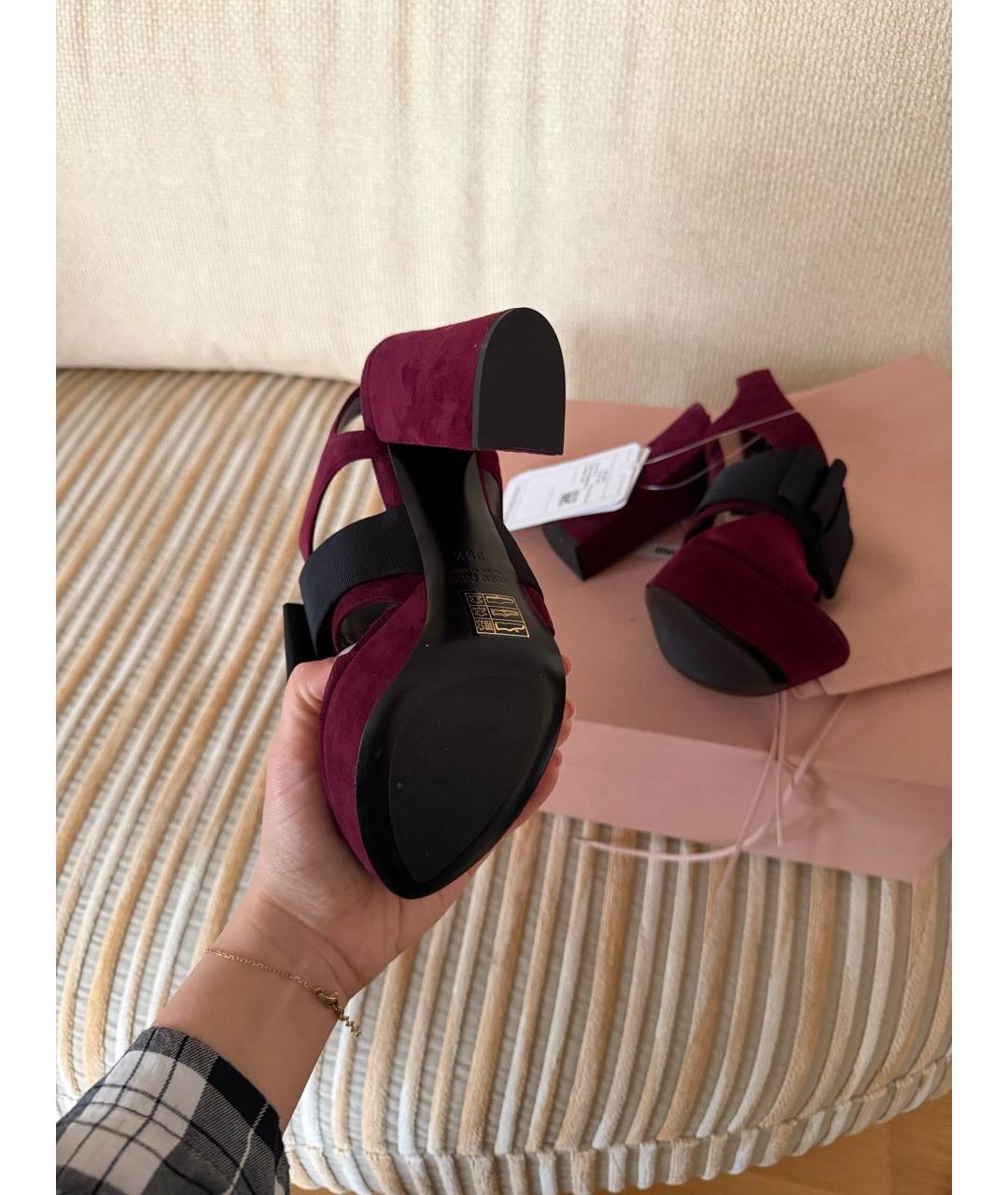 MIU MIU Замшевые босоножки, фото 7