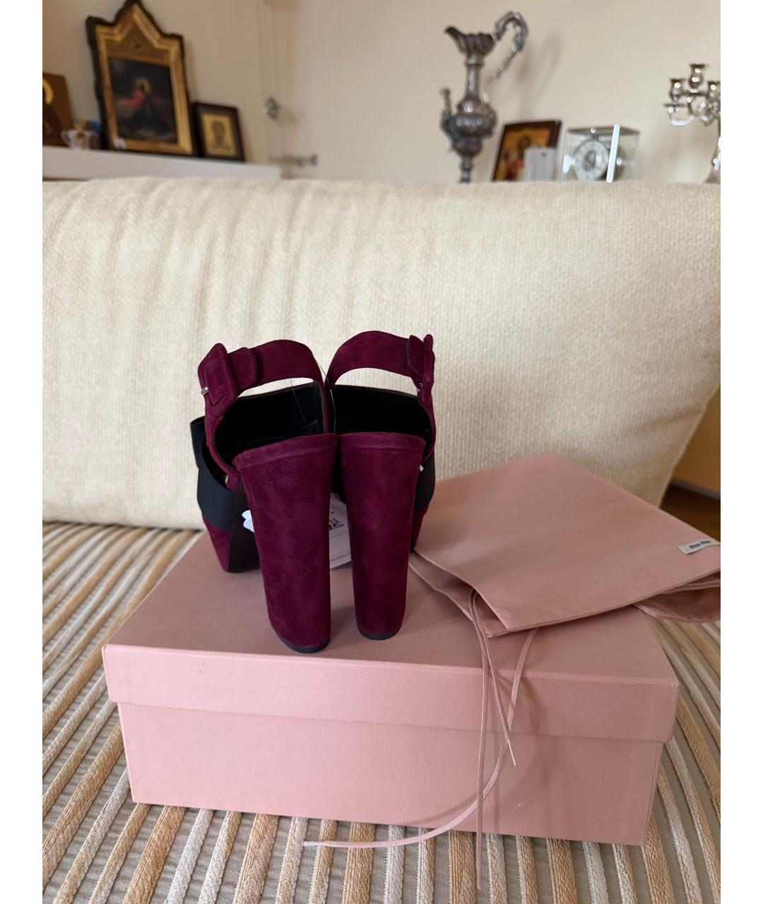 MIU MIU Замшевые босоножки, фото 6