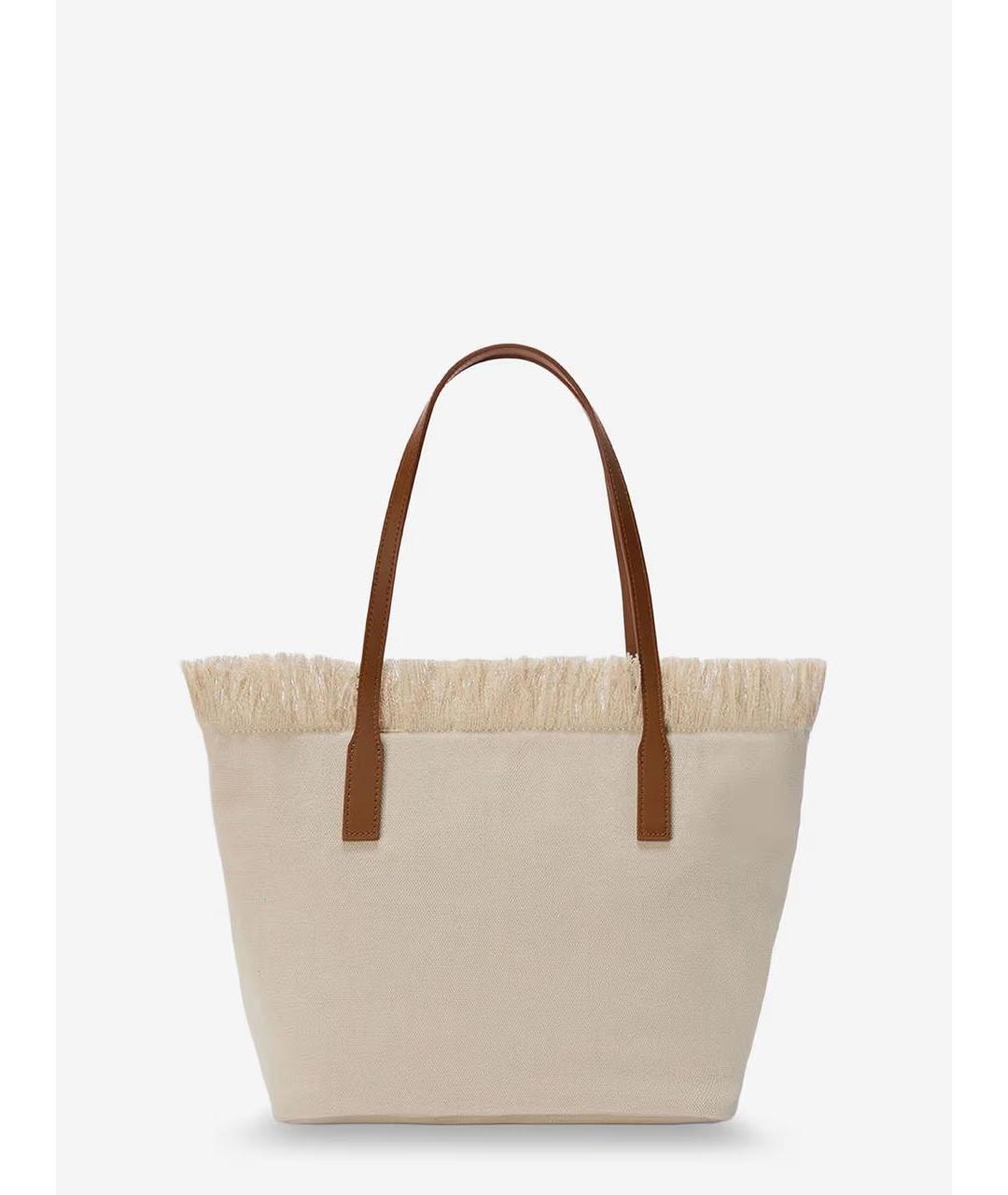 MC2 SAINT BARTH Бежевая тканевая пляжная сумка, фото 2