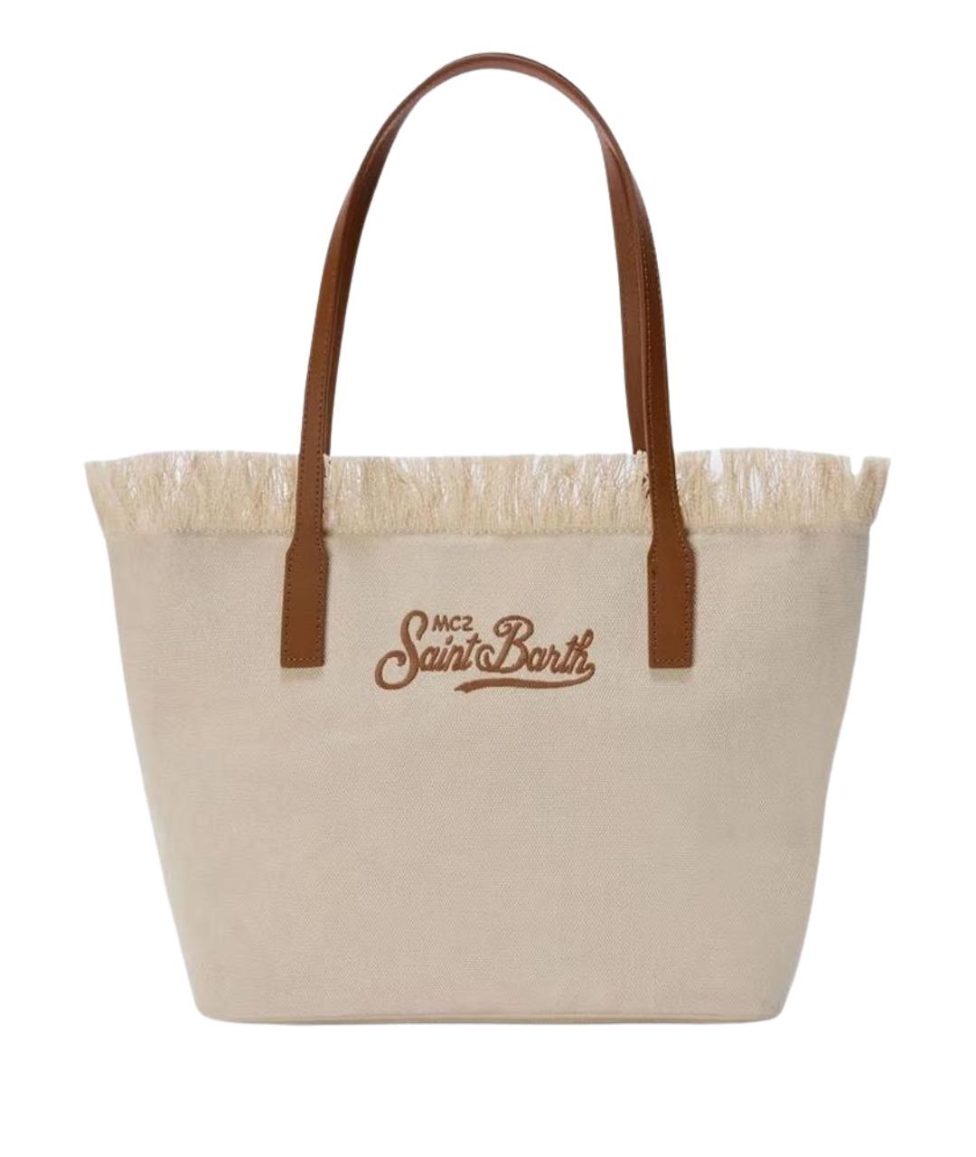 MC2 SAINT BARTH Бежевая тканевая пляжная сумка, фото 1
