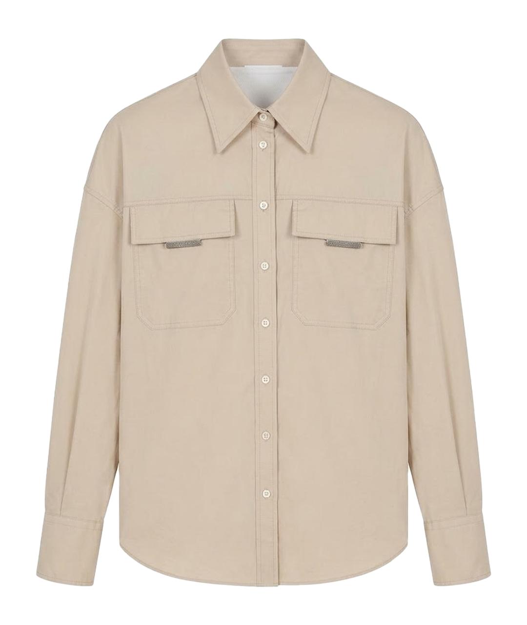 BRUNELLO CUCINELLI Бежевая хлопковая рубашка, фото 1