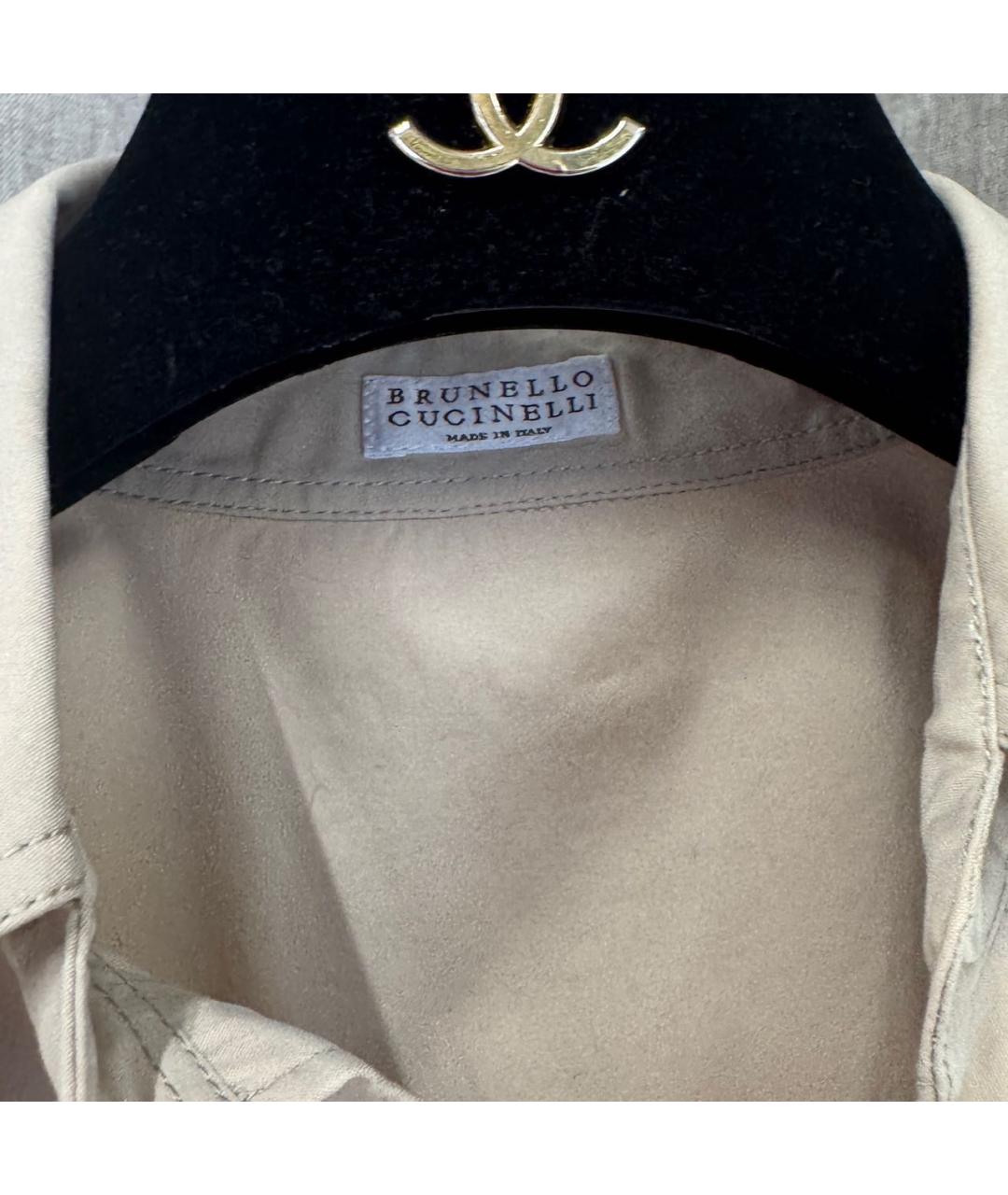 BRUNELLO CUCINELLI Бежевая хлопковая рубашка, фото 3