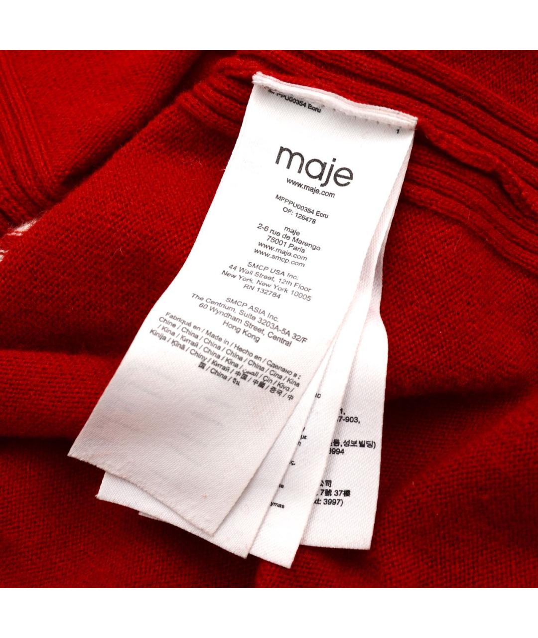 MAJE Красный шерстяной джемпер / свитер, фото 5
