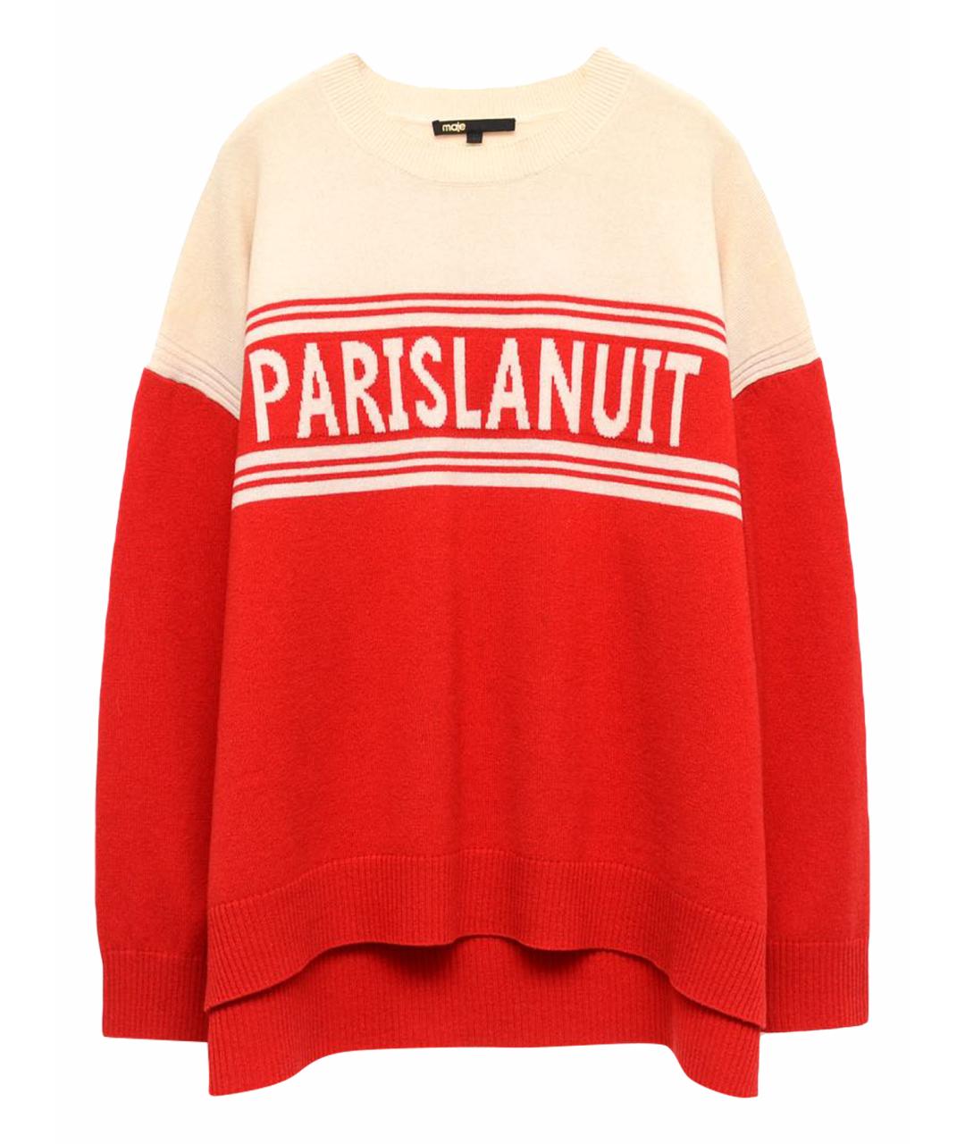 MAJE Красный шерстяной джемпер / свитер, фото 1