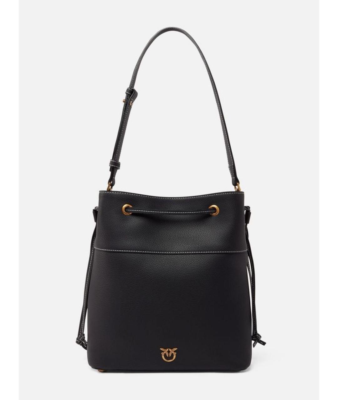 PINKO Черная кожаная сумка тоут, фото 6