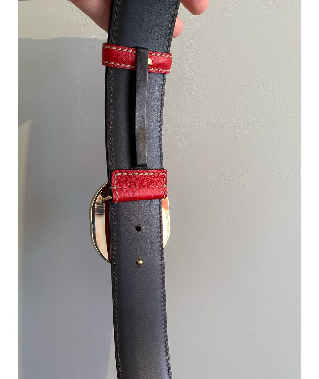 GUCCI Красный кожаный ремень, фото 7