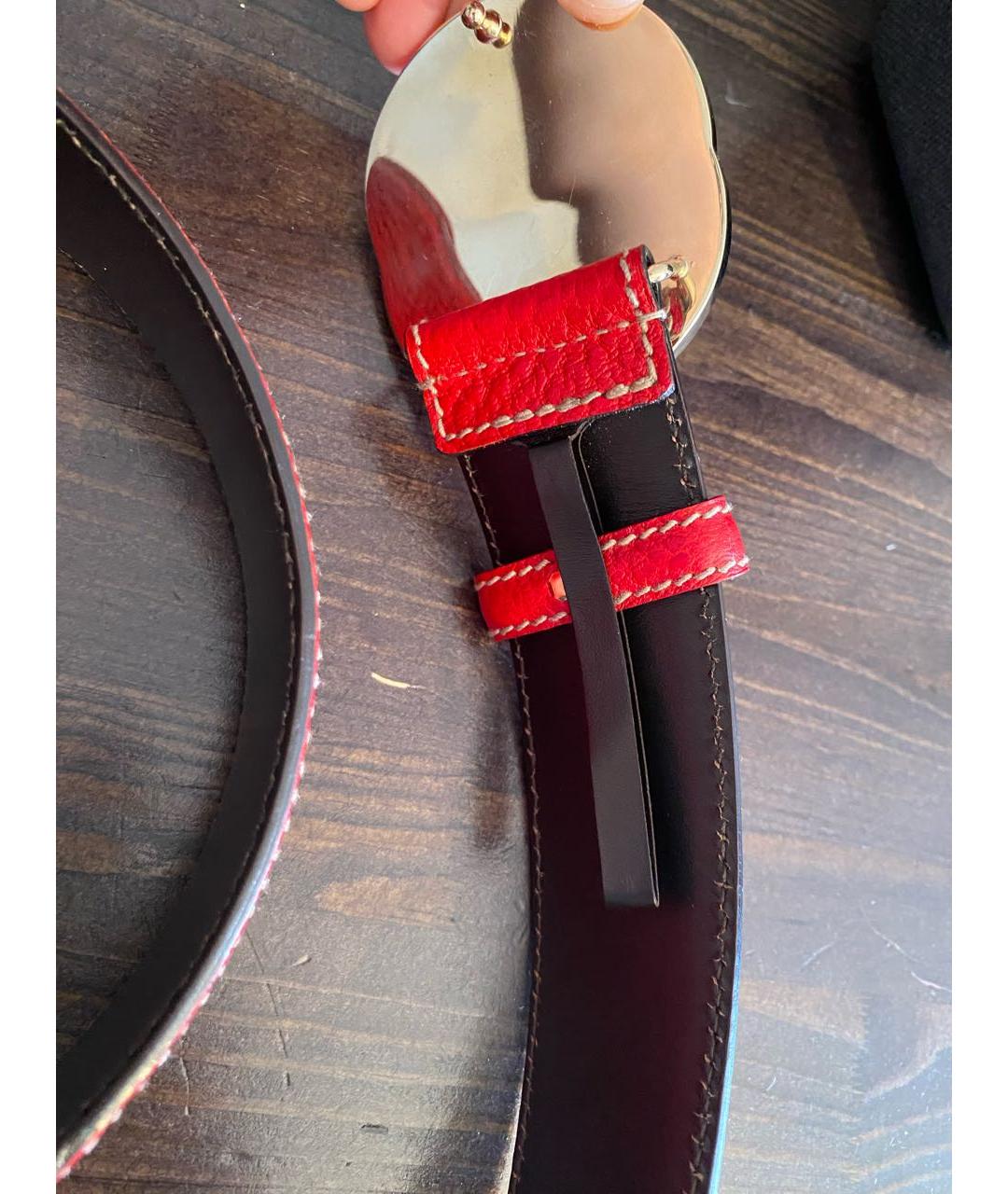 GUCCI Красный кожаный ремень, фото 4