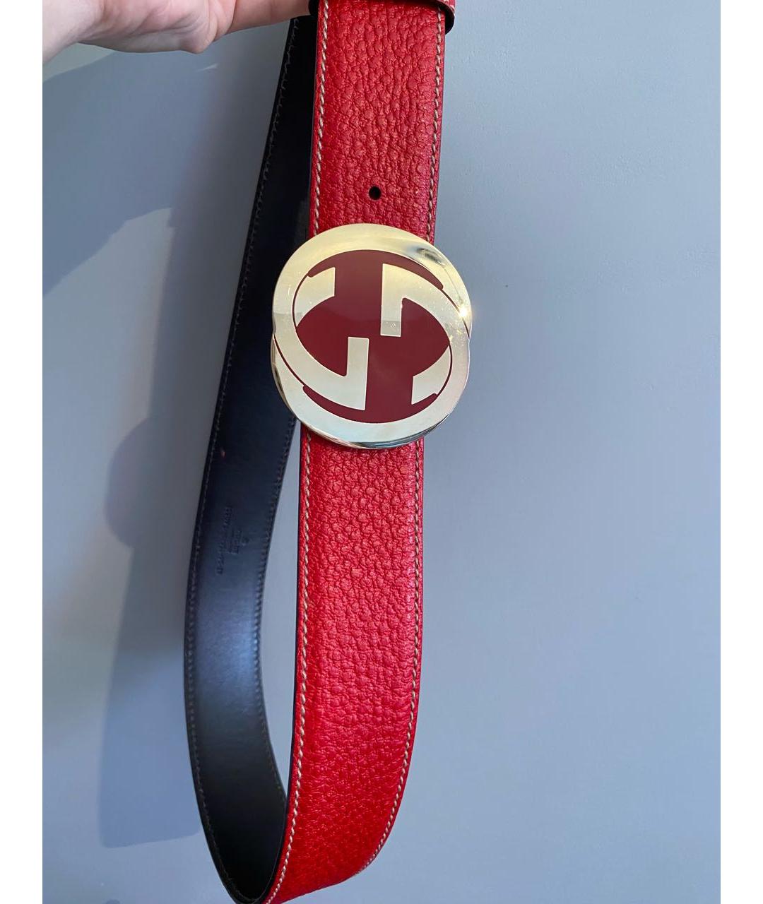 GUCCI Красный кожаный ремень, фото 8