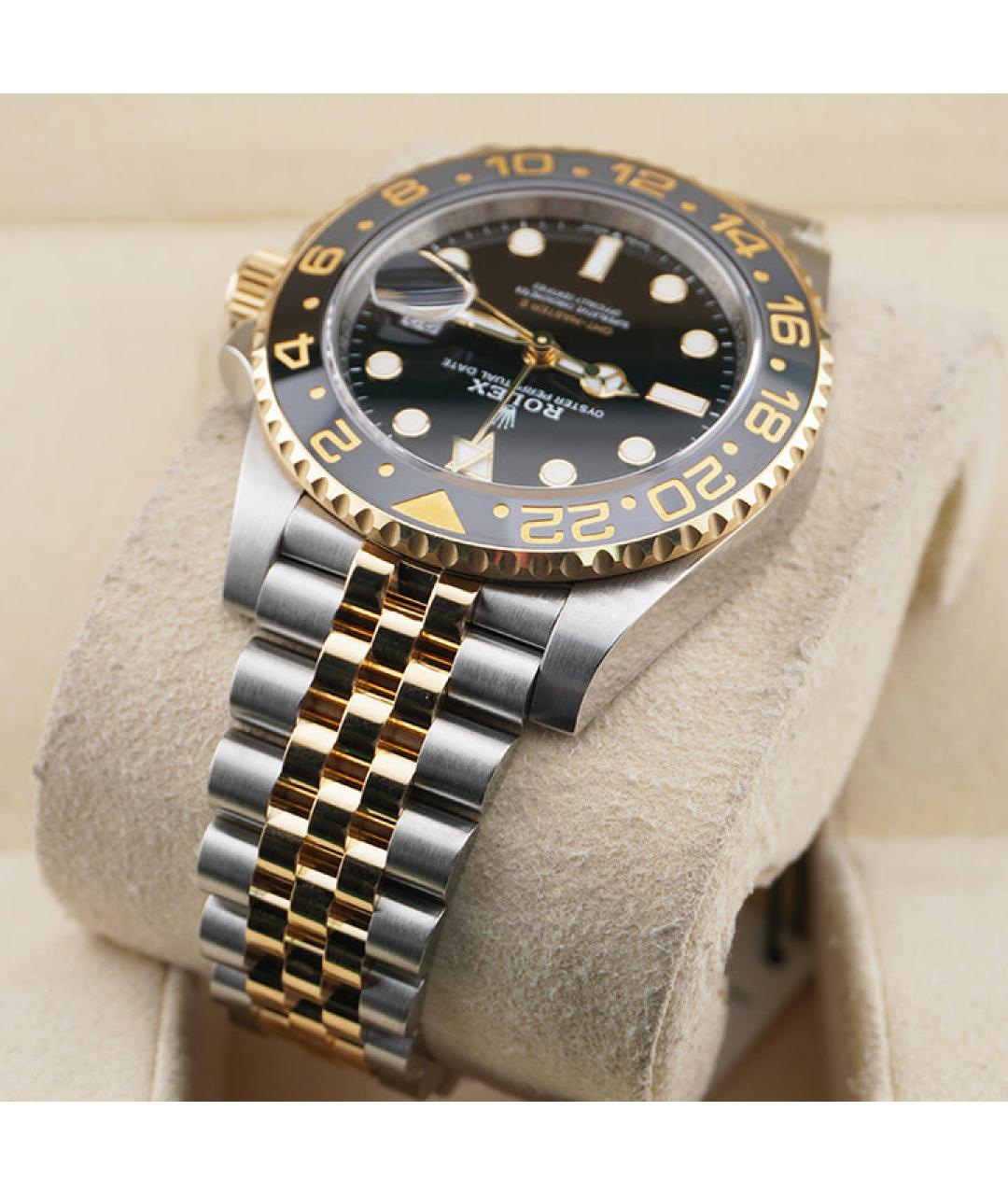 ROLEX Черные часы из желтого золота, фото 5