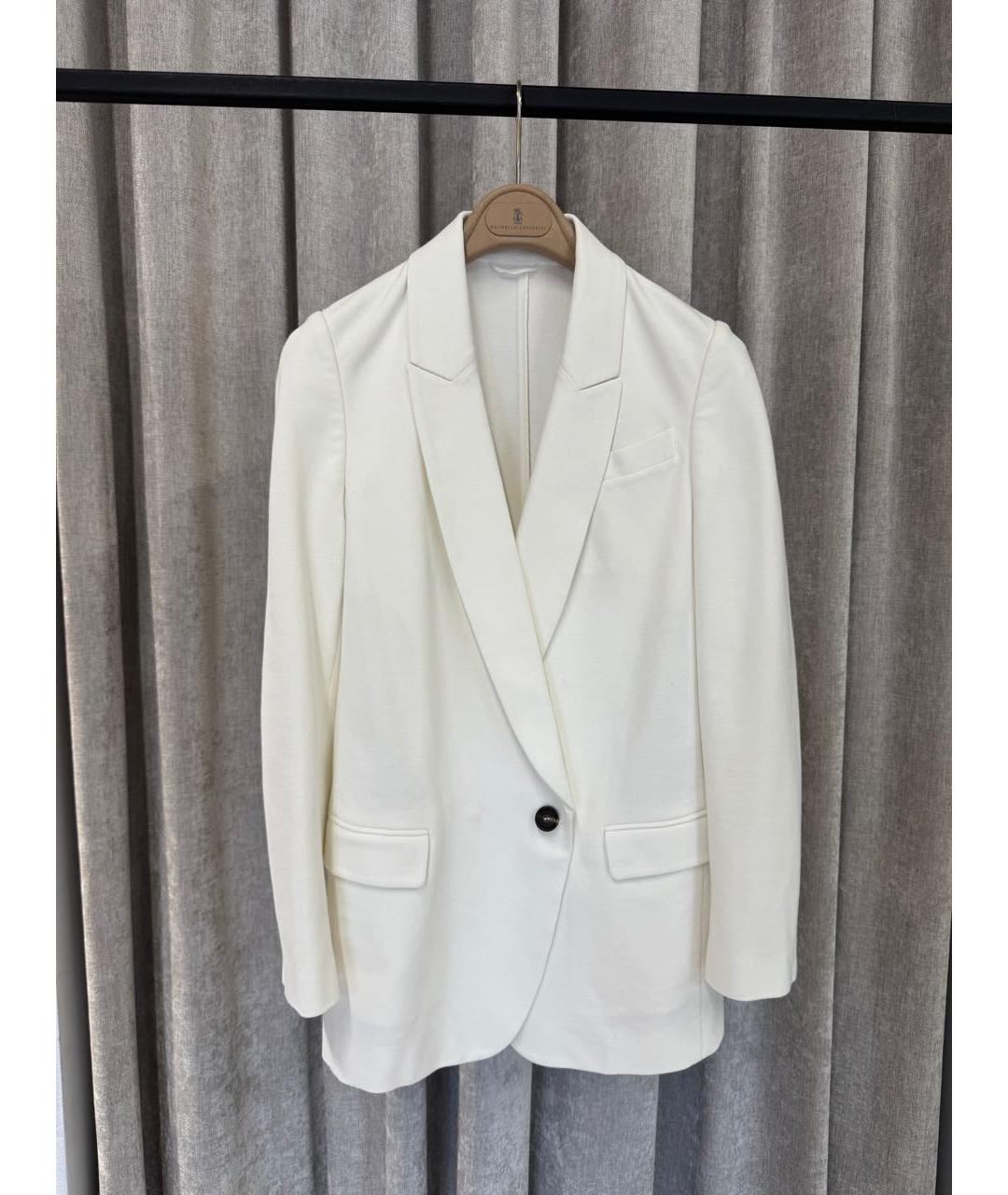 BRUNELLO CUCINELLI Белый хлопковый жакет/пиджак, фото 5