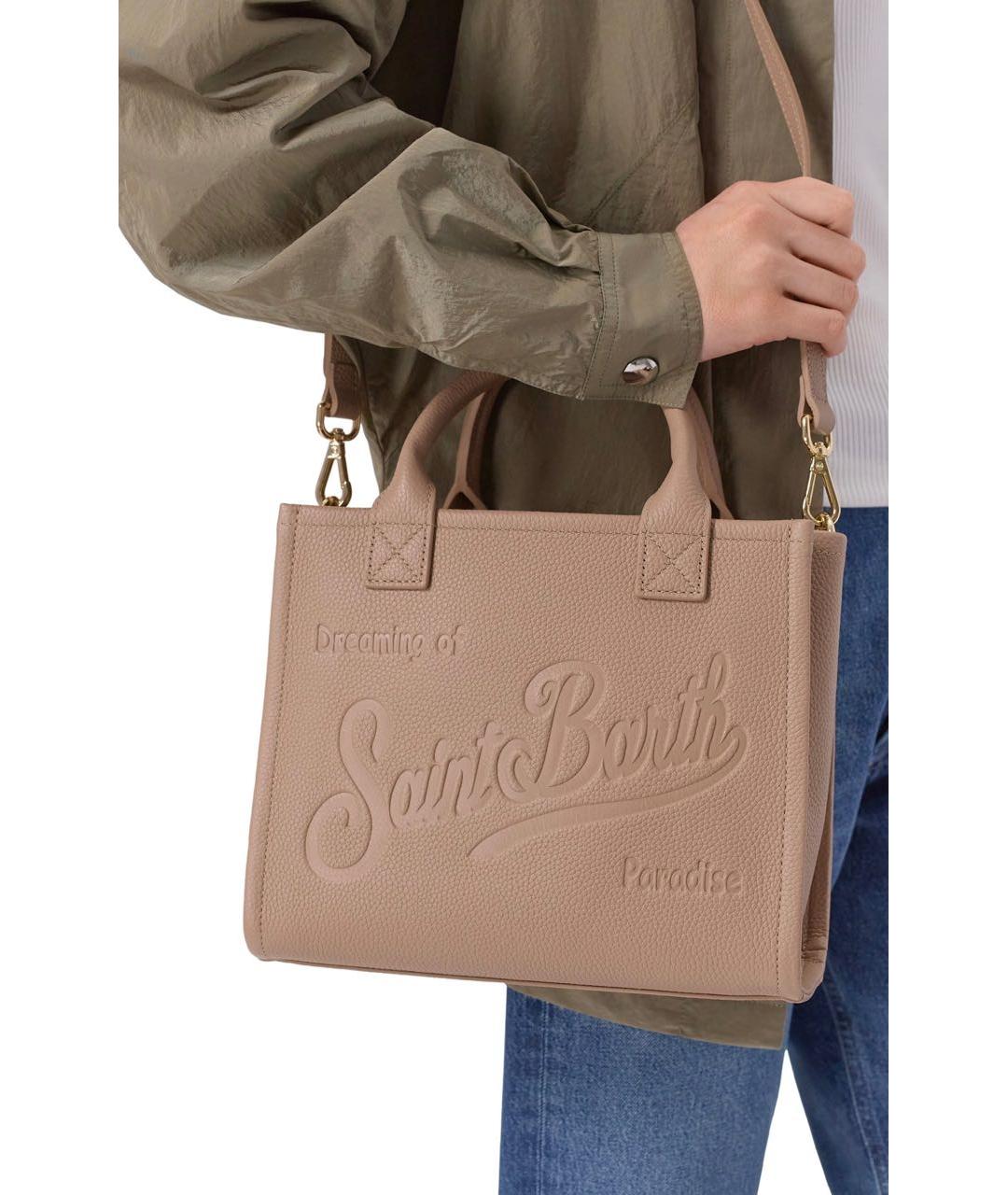 MC2 SAINT BARTH Коричневая кожаная сумка тоут, фото 2