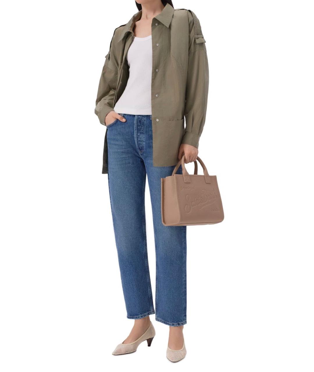 MC2 SAINT BARTH Коричневая кожаная сумка тоут, фото 3