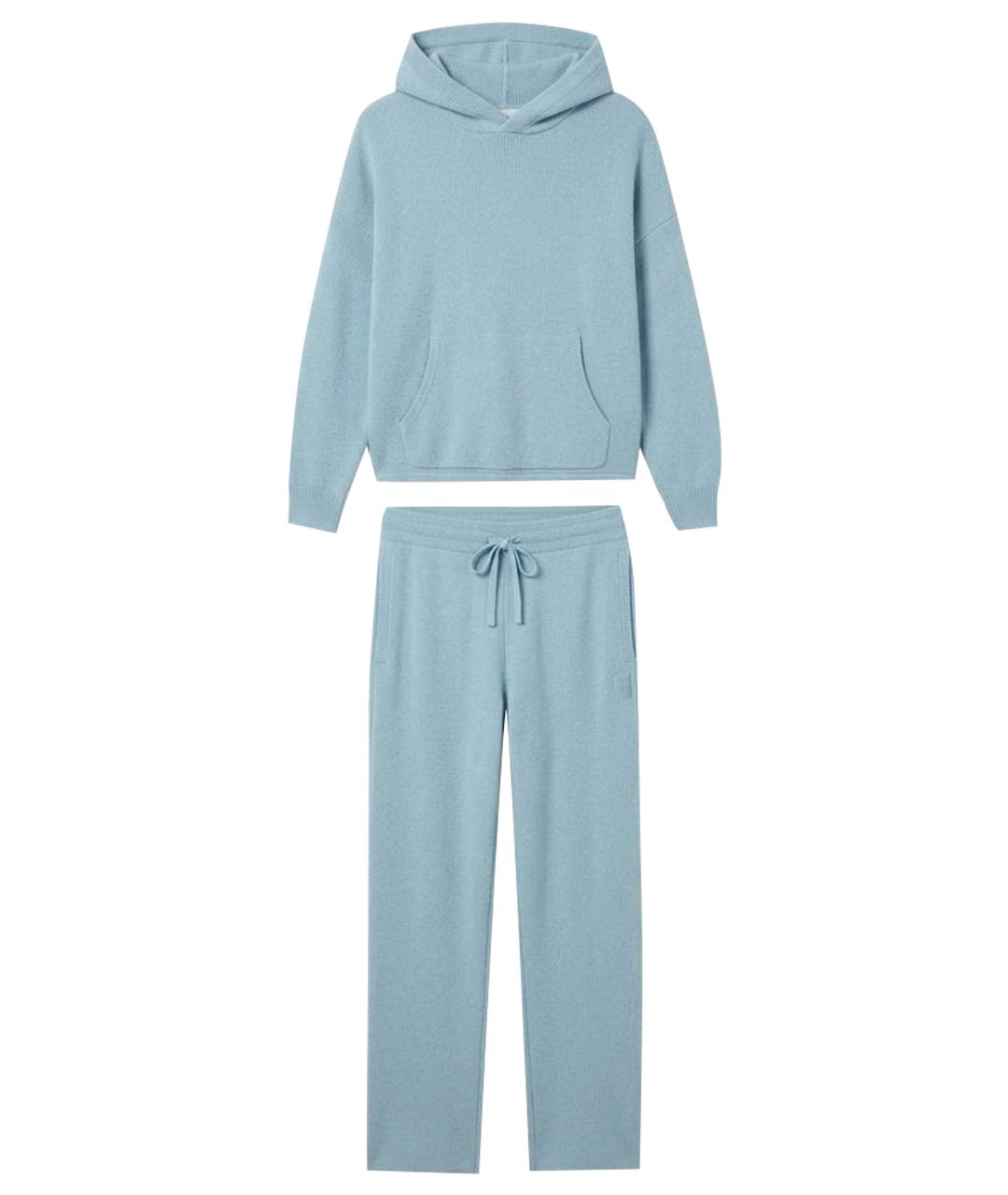ALO YOGA Бирюзовый хлопковый костюм с брюками, фото 1
