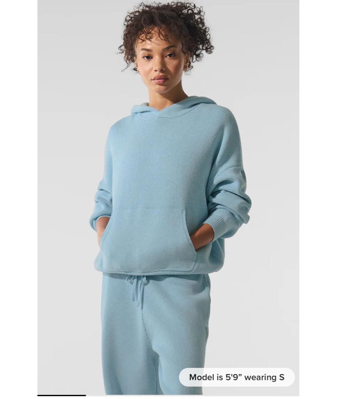 ALO YOGA Бирюзовый хлопковый костюм с брюками, фото 5